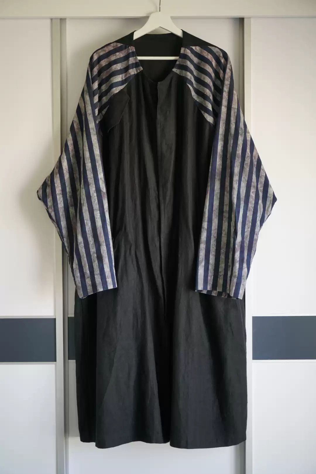 Yohji Yamamoto 18ss Stripe Flax Coat