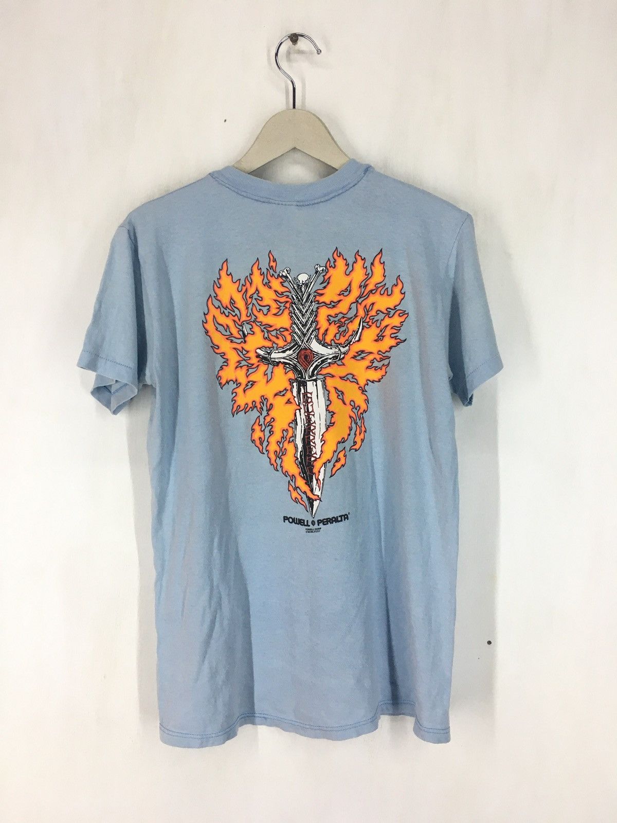 image of VTG 80's Powell Peralta Skateboard Guerrero Stedman Hi-Cru in Blue, Men's (Size Medium)