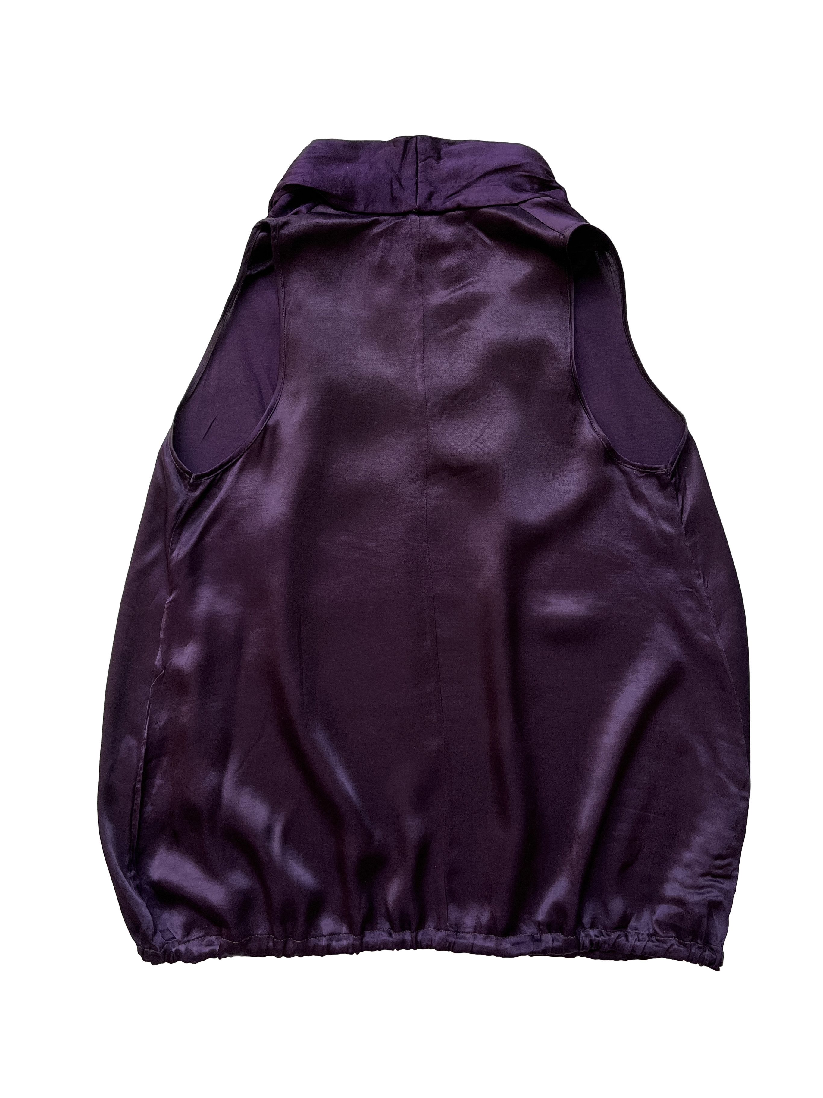 Hussein Chalayan ⚡️QUICK SALE⚡️Hussein Chalayan Purple Satin Sleeveless Top Size M / US 6-8 / IT 42-44 - 2 Thumbnail
