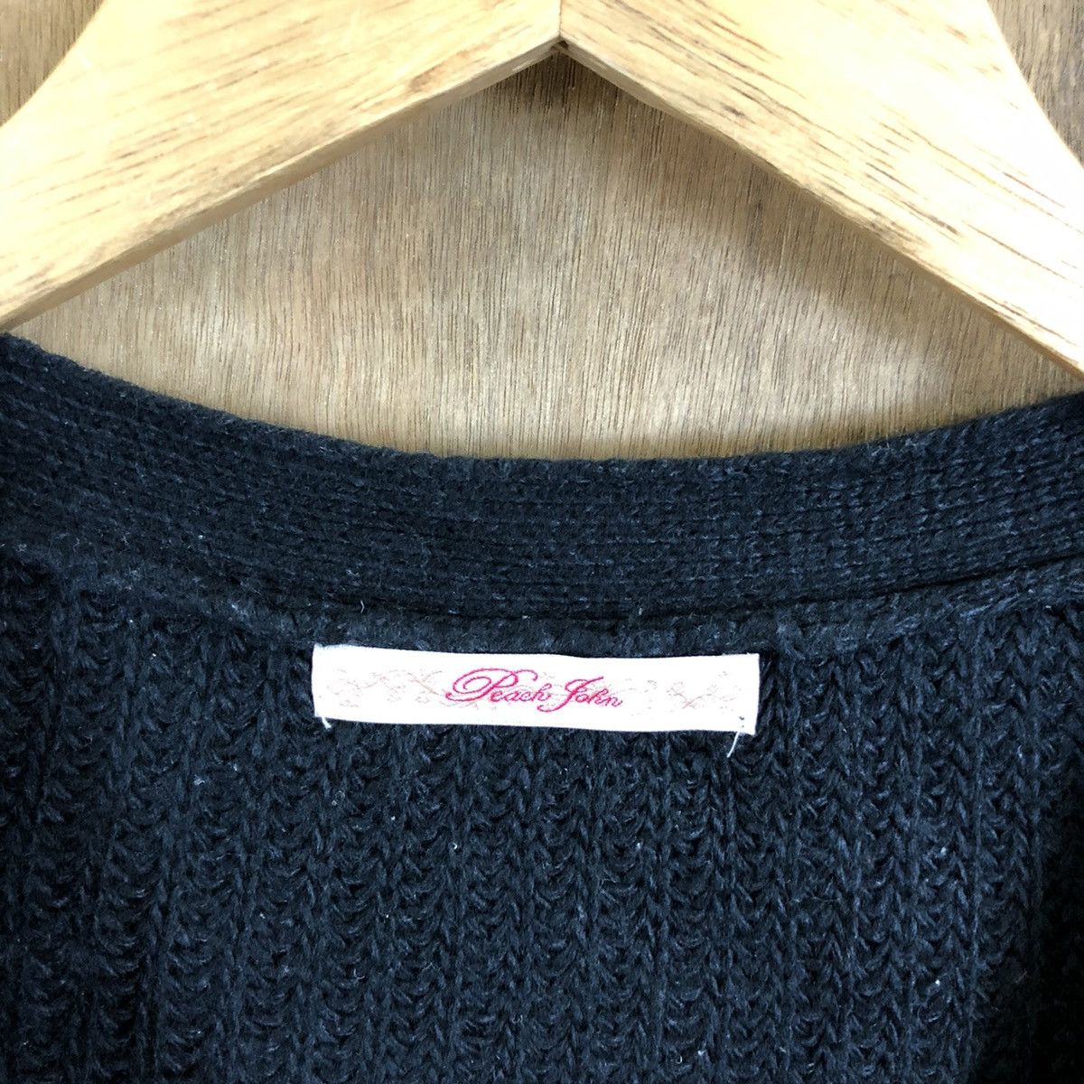 Aran Isles Knitwear × Japanese Brand Peach John Black Cardigan Knitwear #069 Size US M / EU 48-50 / 2 - 6 Thumbnail