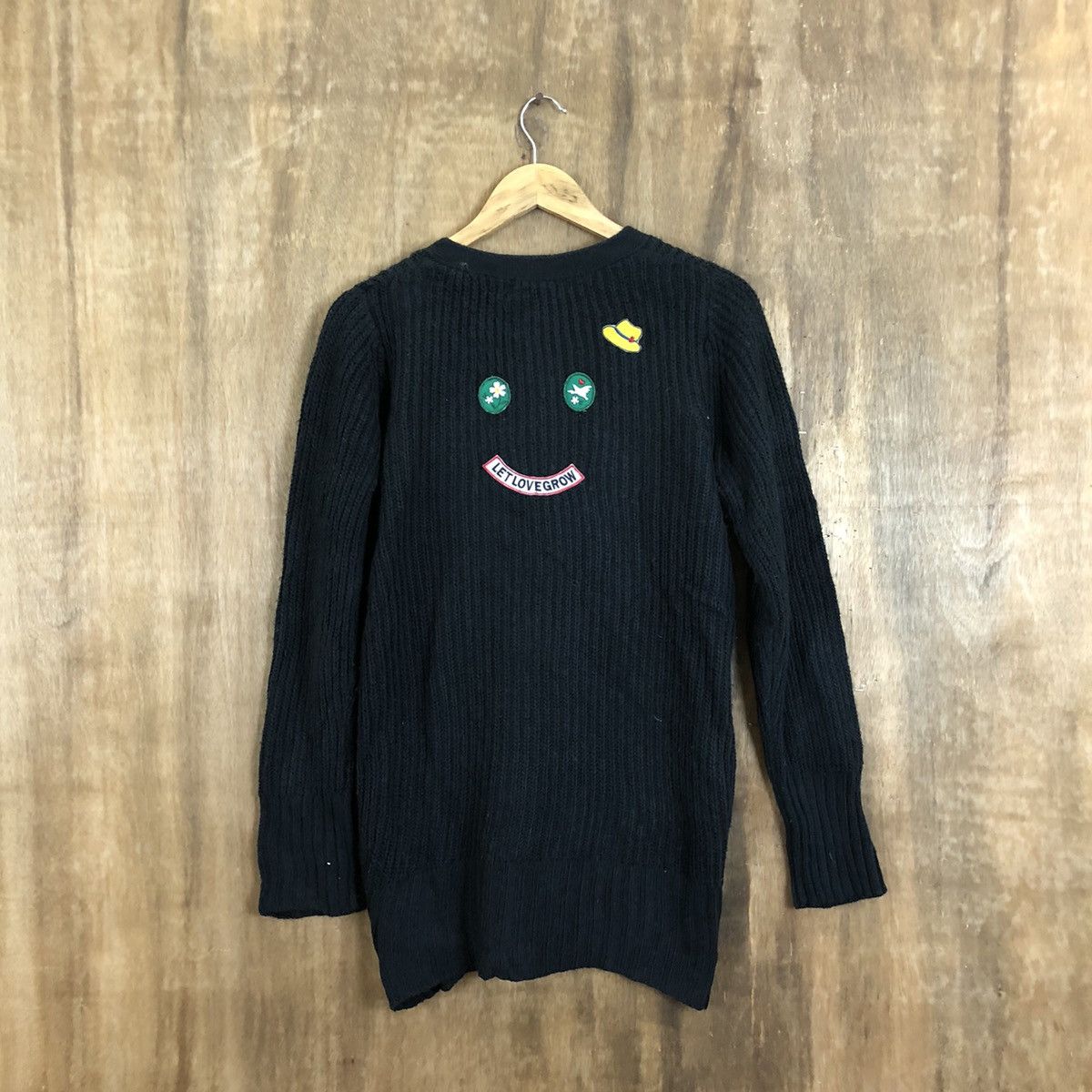 Aran Isles Knitwear × Japanese Brand Peach John Black Cardigan Knitwear #069 Size US M / EU 48-50 / 2 - 7 Thumbnail