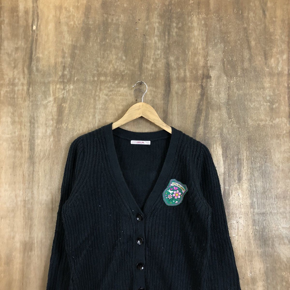 Aran Isles Knitwear × Japanese Brand Peach John Black Cardigan Knitwear #069 Size US M / EU 48-50 / 2 - 2 Thumbnail