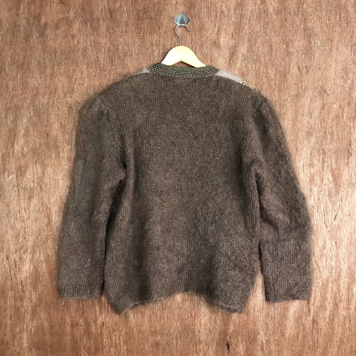 Aran Isles Knitwear Brigitte Brown Handknitted Mohair Cardigan Knitwear #0415 Size US M / EU 48-50 / 2 - 11 Thumbnail