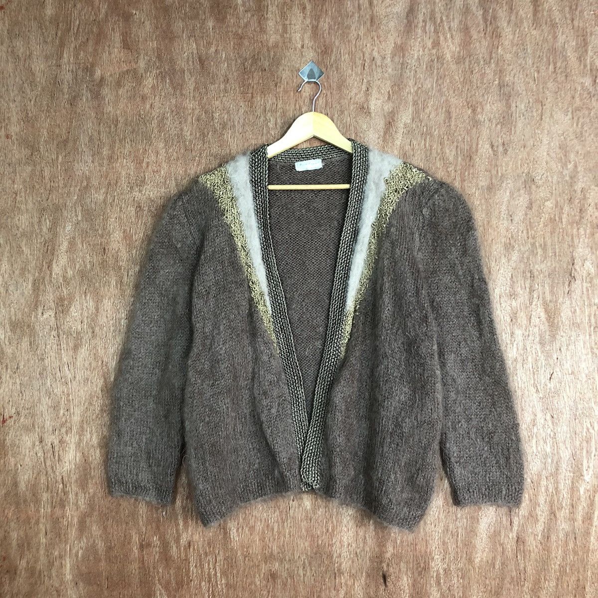 Aran Isles Knitwear Brigitte Brown Handknitted Mohair Cardigan Knitwear #0415 Size US M / EU 48-50 / 2 - 1 Thumbnail