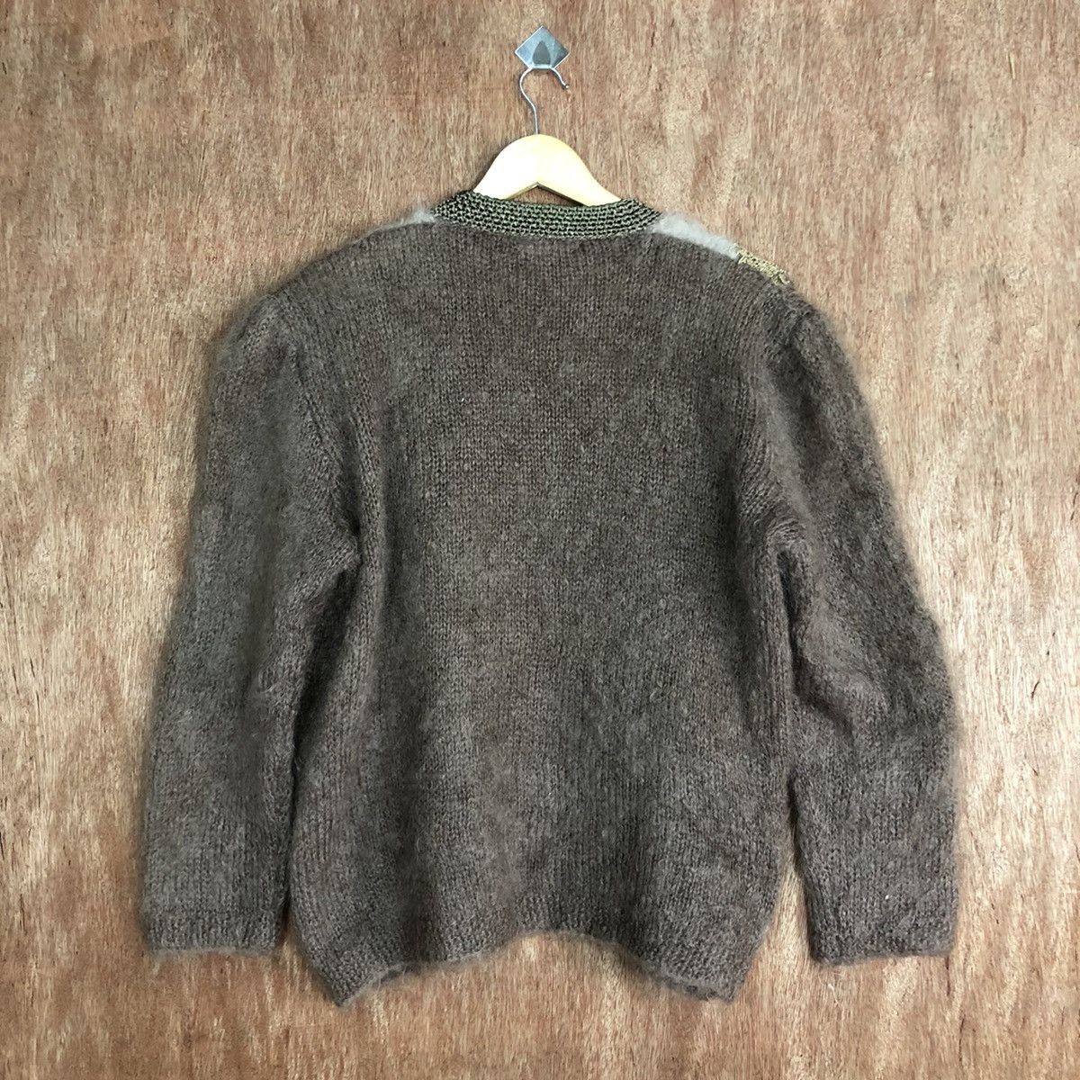 Aran Isles Knitwear Brigitte Brown Handknitted Mohair Cardigan Knitwear #0415 Size US M / EU 48-50 / 2 - 13 Thumbnail