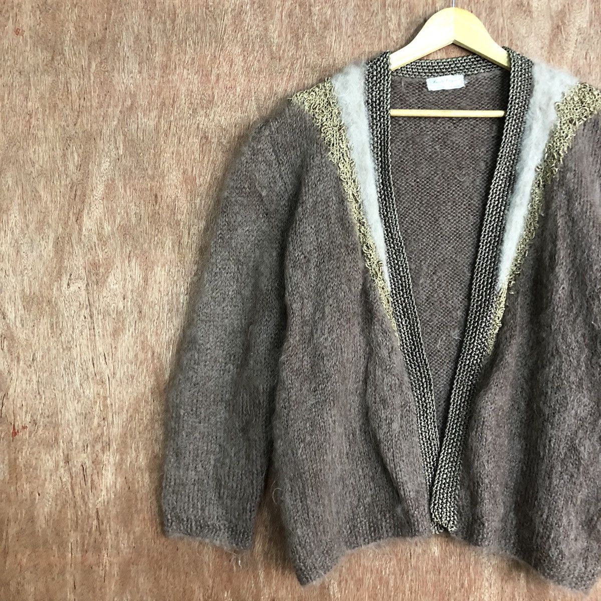 Aran Isles Knitwear Brigitte Brown Handknitted Mohair Cardigan Knitwear #0415 Size US M / EU 48-50 / 2 - 7 Thumbnail