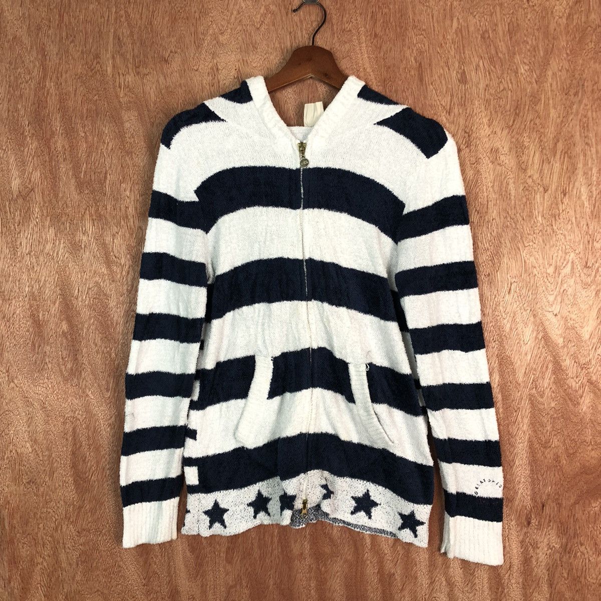 Gelato Pique Homme Stripe White Blue Knit Sweater