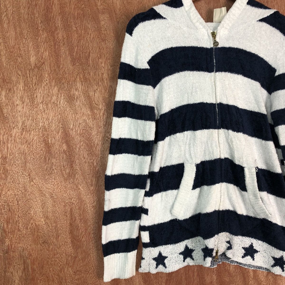 Homespun Knitwear Gelato Pique Homme Stripe White Blue Knit Sweater Size US S / EU 44-46 / 1 - 7 Thumbnail