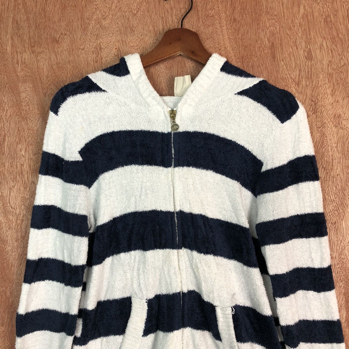 Homespun Knitwear Gelato Pique Homme Stripe White Blue Knit Sweater Size US S / EU 44-46 / 1 - 2 Thumbnail