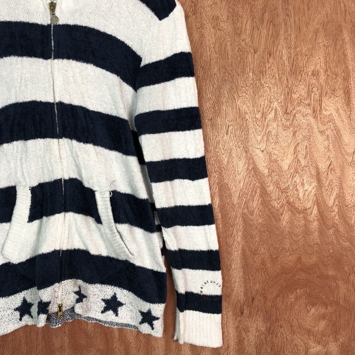 Homespun Knitwear Gelato Pique Homme Stripe White Blue Knit Sweater Size US S / EU 44-46 / 1 - 5 Thumbnail