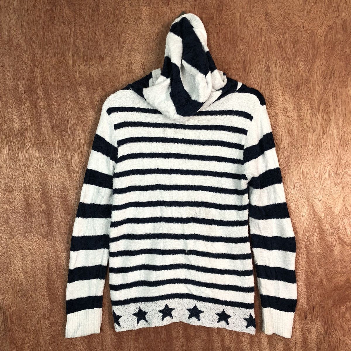 Homespun Knitwear Gelato Pique Homme Stripe White Blue Knit Sweater Size US S / EU 44-46 / 1 - 12 Thumbnail