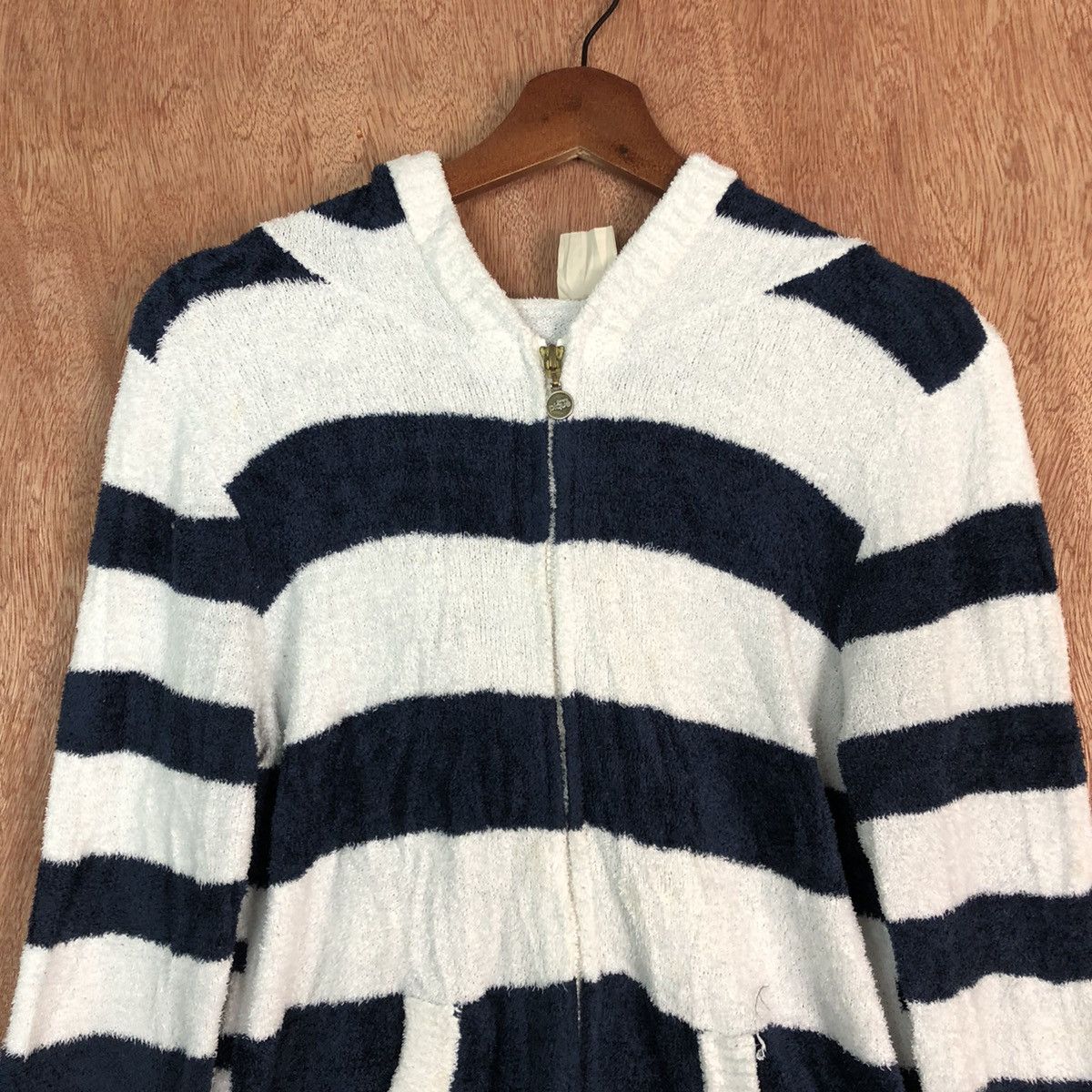 Homespun Knitwear Gelato Pique Homme Stripe White Blue Knit Sweater Size US S / EU 44-46 / 1 - 9 Thumbnail