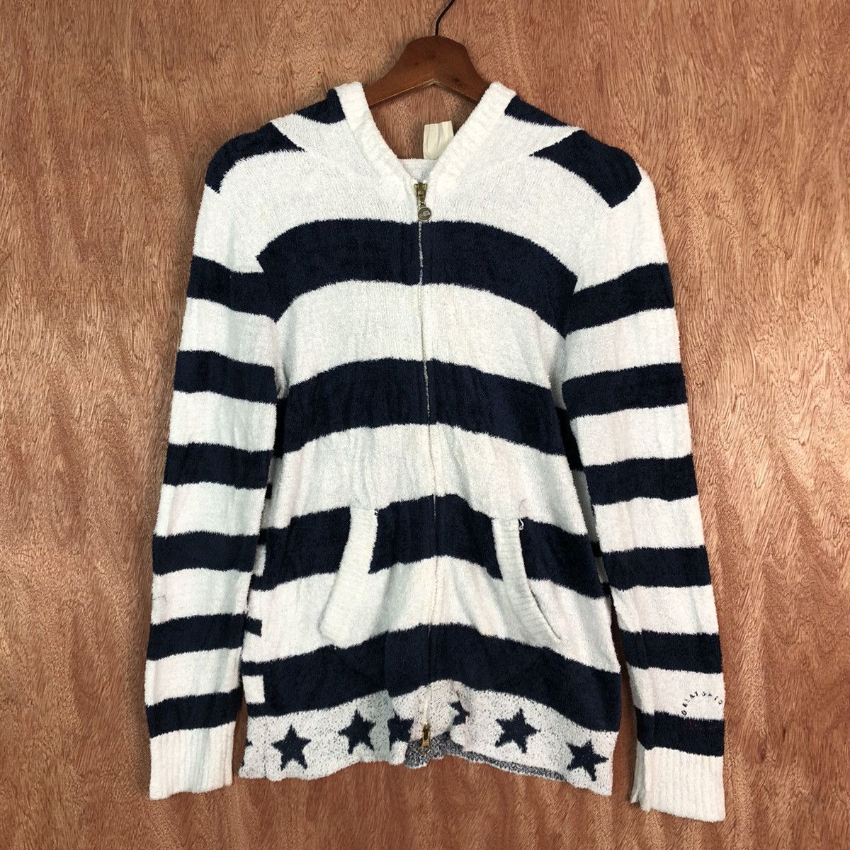 Homespun Knitwear Gelato Pique Homme Stripe White Blue Knit Sweater Size US S / EU 44-46 / 1 - 3 Thumbnail