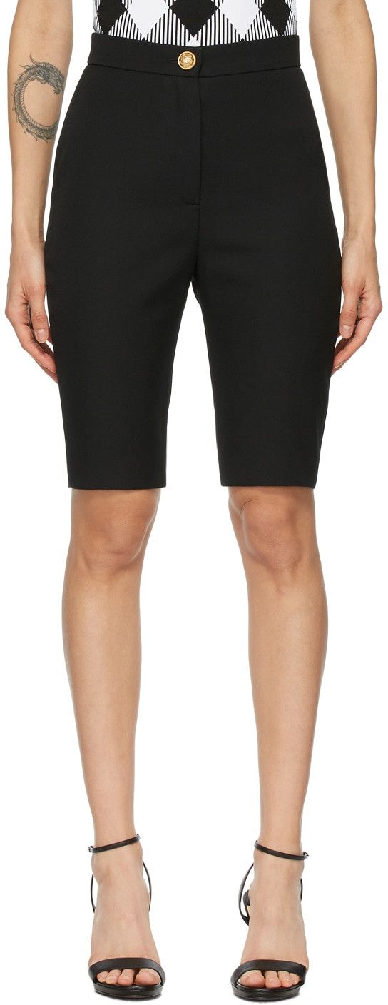 Balmain BNWT SS21 BALMAIN WOOL HIGH WAISTED BIKE SHORTS 40 Size 27" / US 4 / IT 40 - 11 Thumbnail