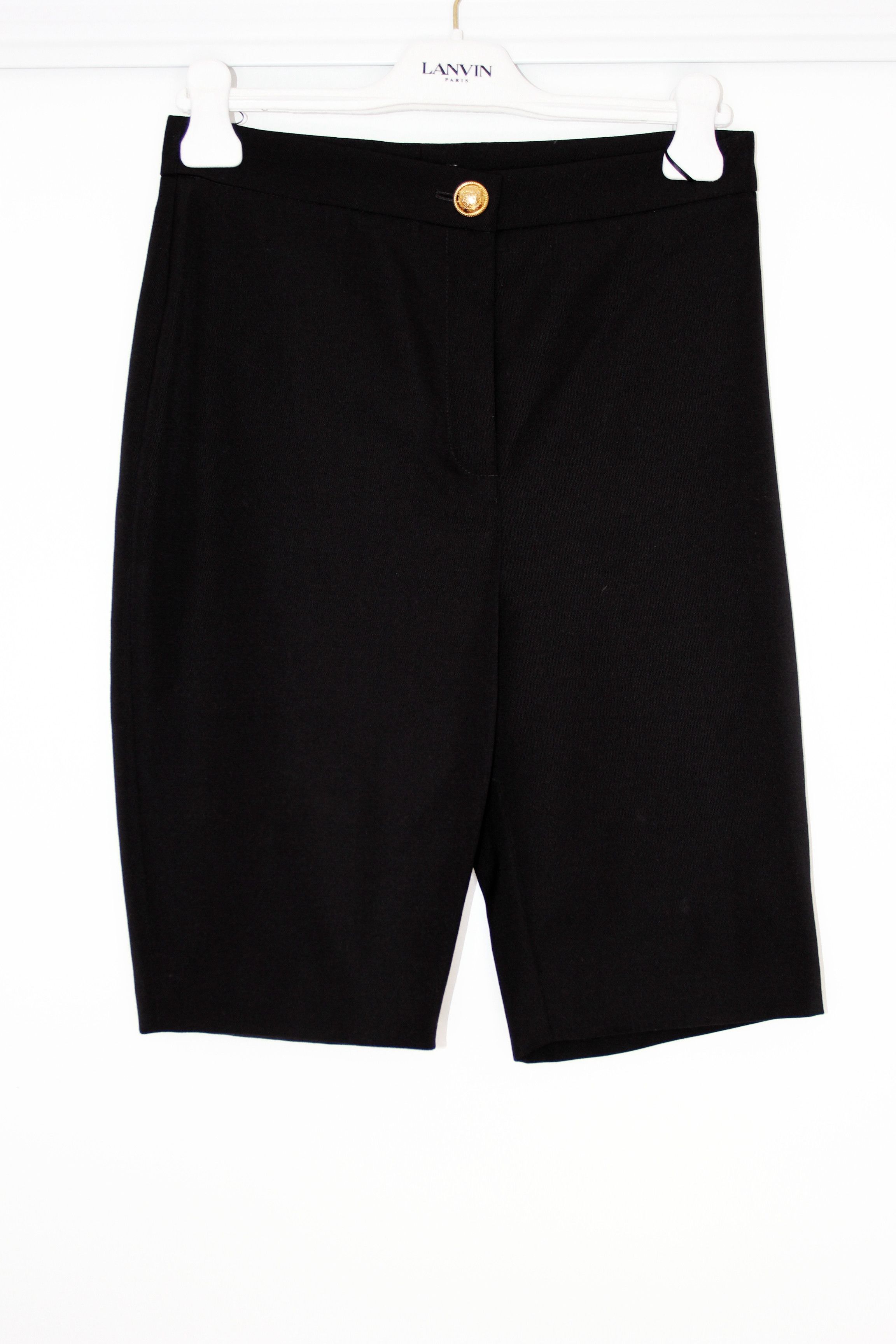 Balmain BNWT SS21 BALMAIN WOOL HIGH WAISTED BIKE SHORTS 40 Size 27" / US 4 / IT 40 - 2 Thumbnail