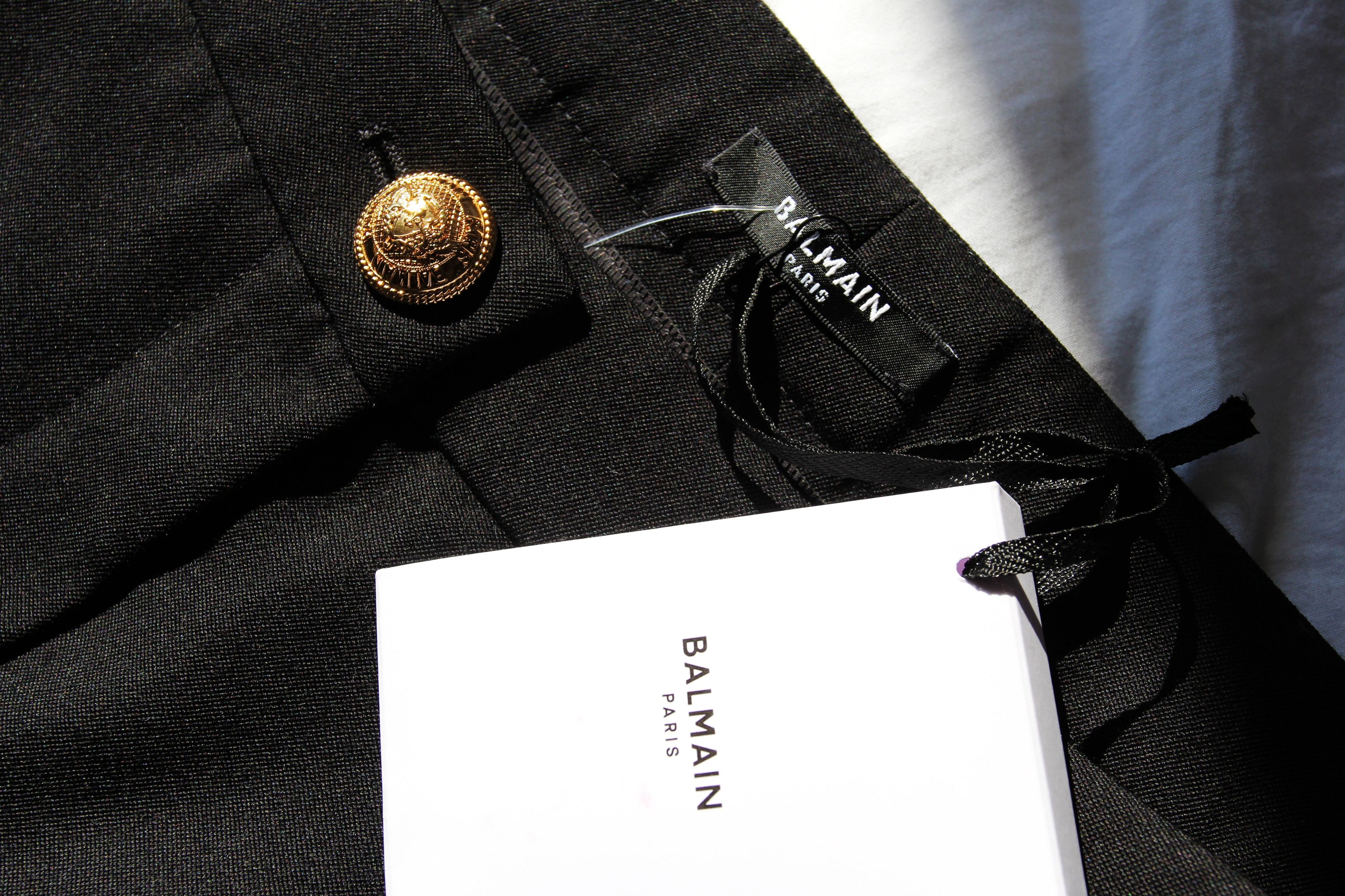 Balmain BNWT SS21 BALMAIN WOOL HIGH WAISTED BIKE SHORTS 40 Size 27" / US 4 / IT 40 - 8 Thumbnail