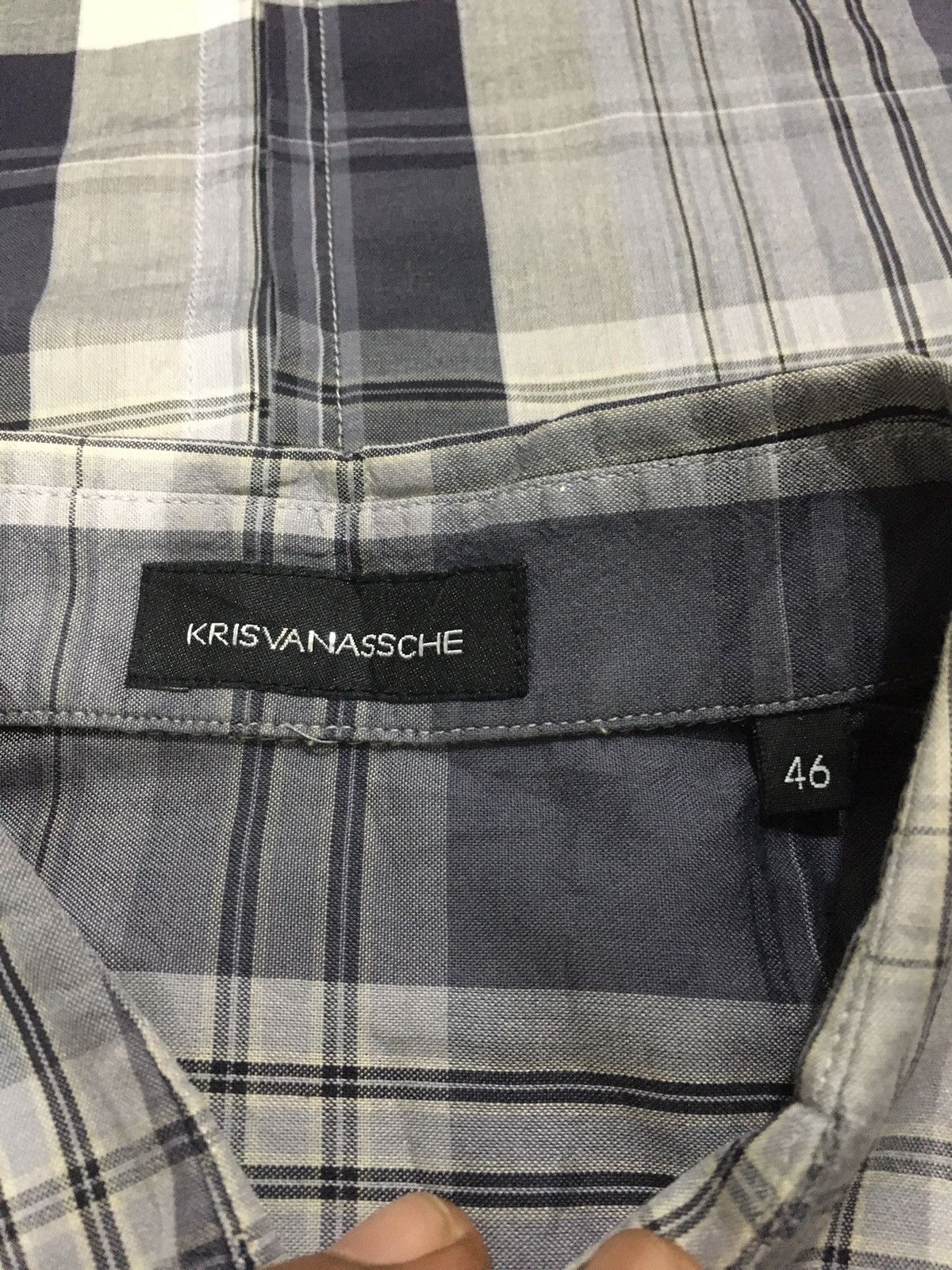 Kris Van Assche KRISVANASSCHE GREY CHECK SHIRT Size M / US 6-8 / IT 42-44 - 5 Thumbnail