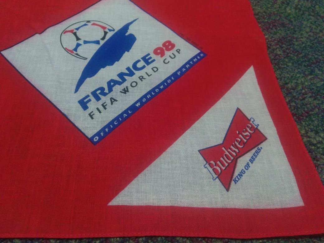 Budweiser × Vintage Vintage Budweiser World Cup 98 Bandana Handkerchief Size ONE SIZE - 3 Thumbnail