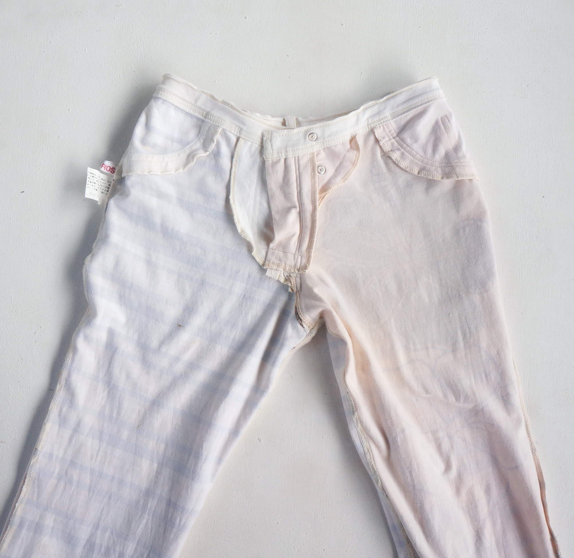 Japanese Brand ROTE ROSA Graphic Printed Low Rise Flare Cotton Pants Size 24" / US 00 / IT 34 - 15 Thumbnail