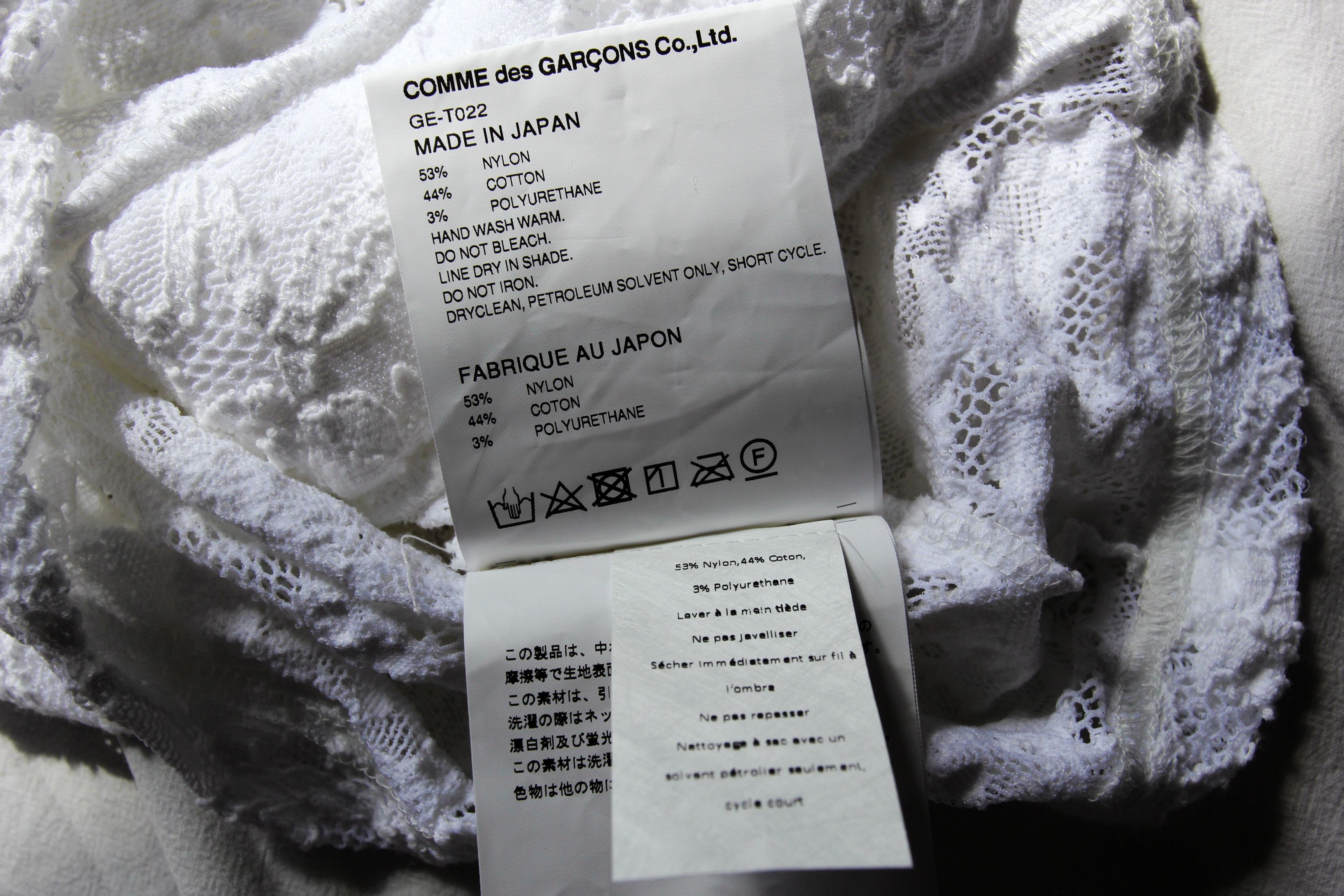 Comme des Garcons BNWT SS20 COMME DES GARCONS LACE TSHIRT M Size M / US 6-8 / IT 42-44 - 9 Thumbnail