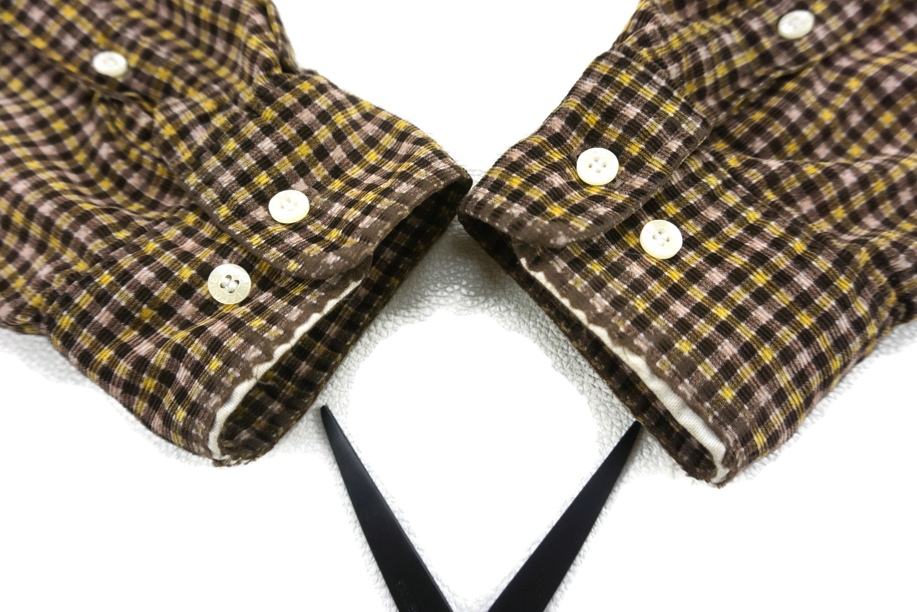 Lacoste Corduroy Button Down Casual Cords Gingham Plaid Shirt Size US L / EU 52-54 / 3 - 12 Thumbnail