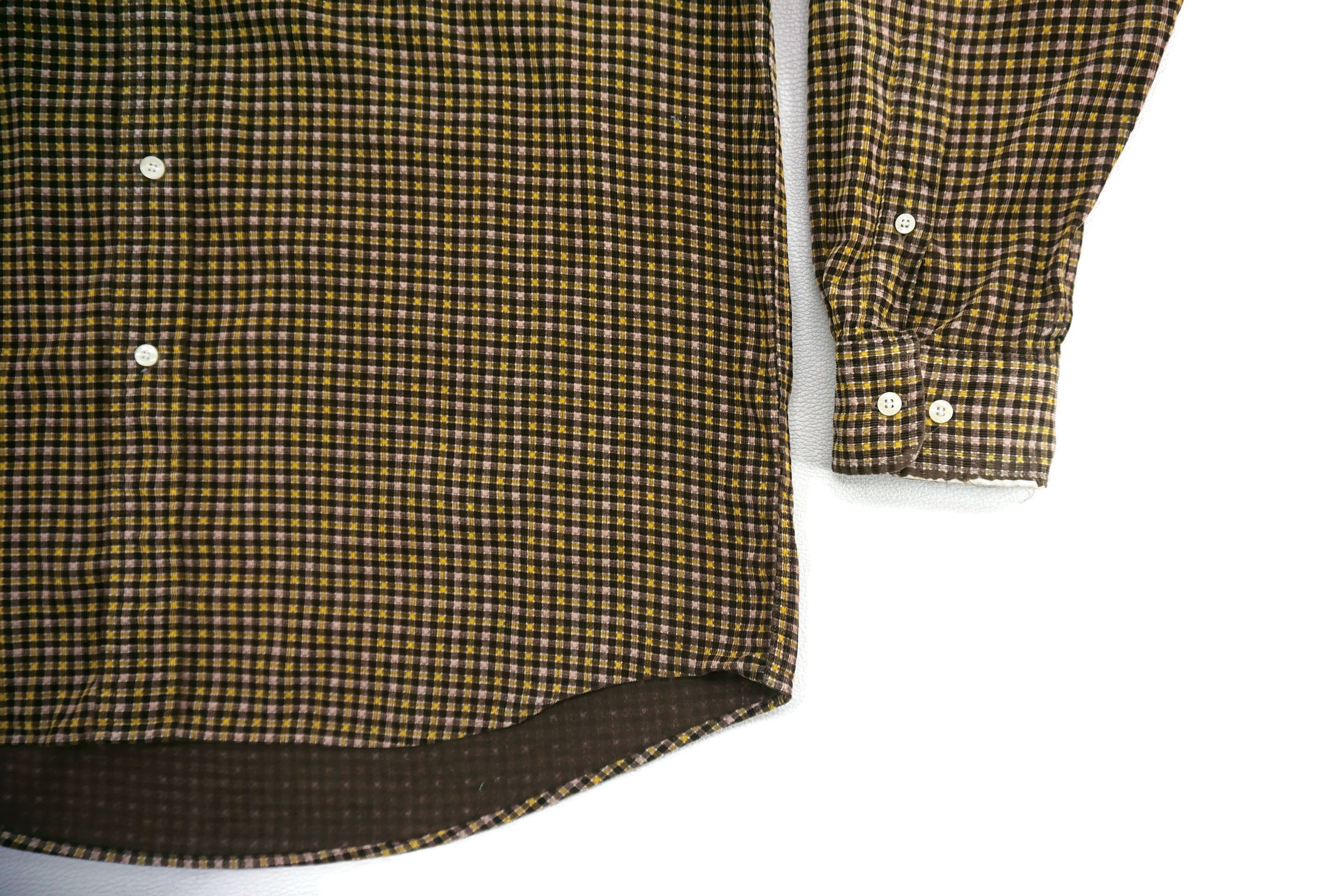 Lacoste Corduroy Button Down Casual Cords Gingham Plaid Shirt Size US L / EU 52-54 / 3 - 5 Thumbnail