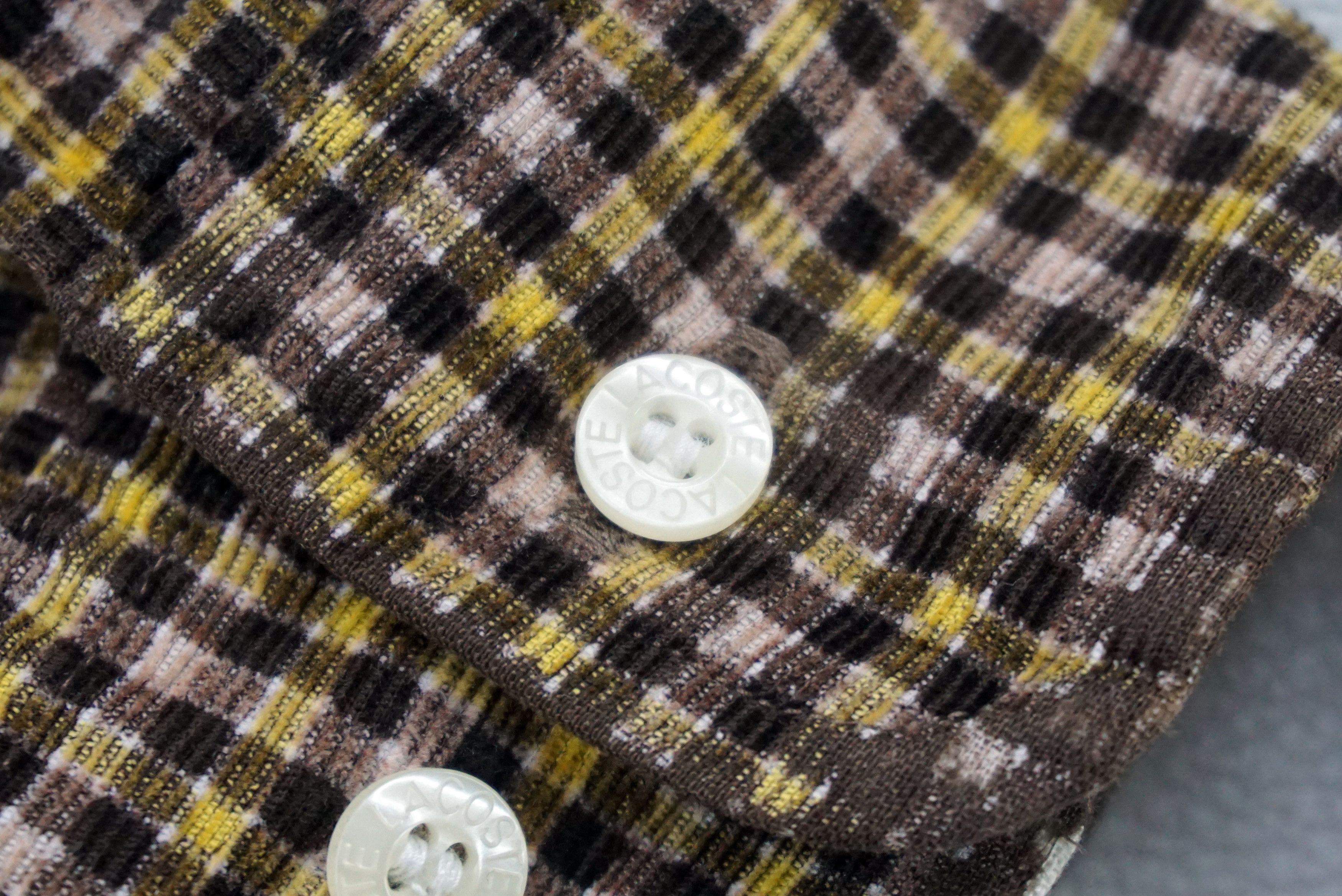 Lacoste Corduroy Button Down Casual Cords Gingham Plaid Shirt Size US L / EU 52-54 / 3 - 7 Thumbnail
