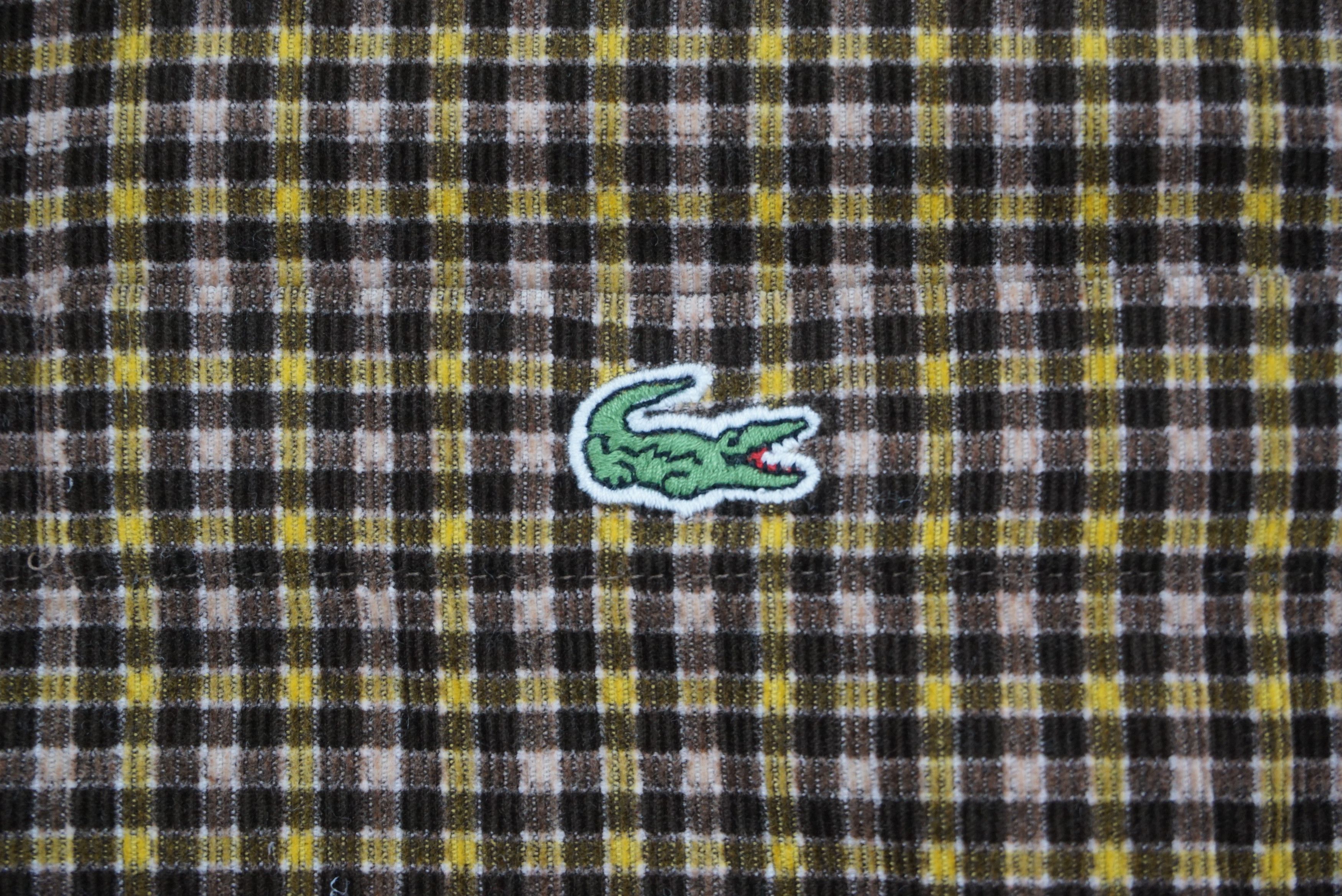 Lacoste Corduroy Button Down Casual Cords Gingham Plaid Shirt Size US L / EU 52-54 / 3 - 4 Thumbnail