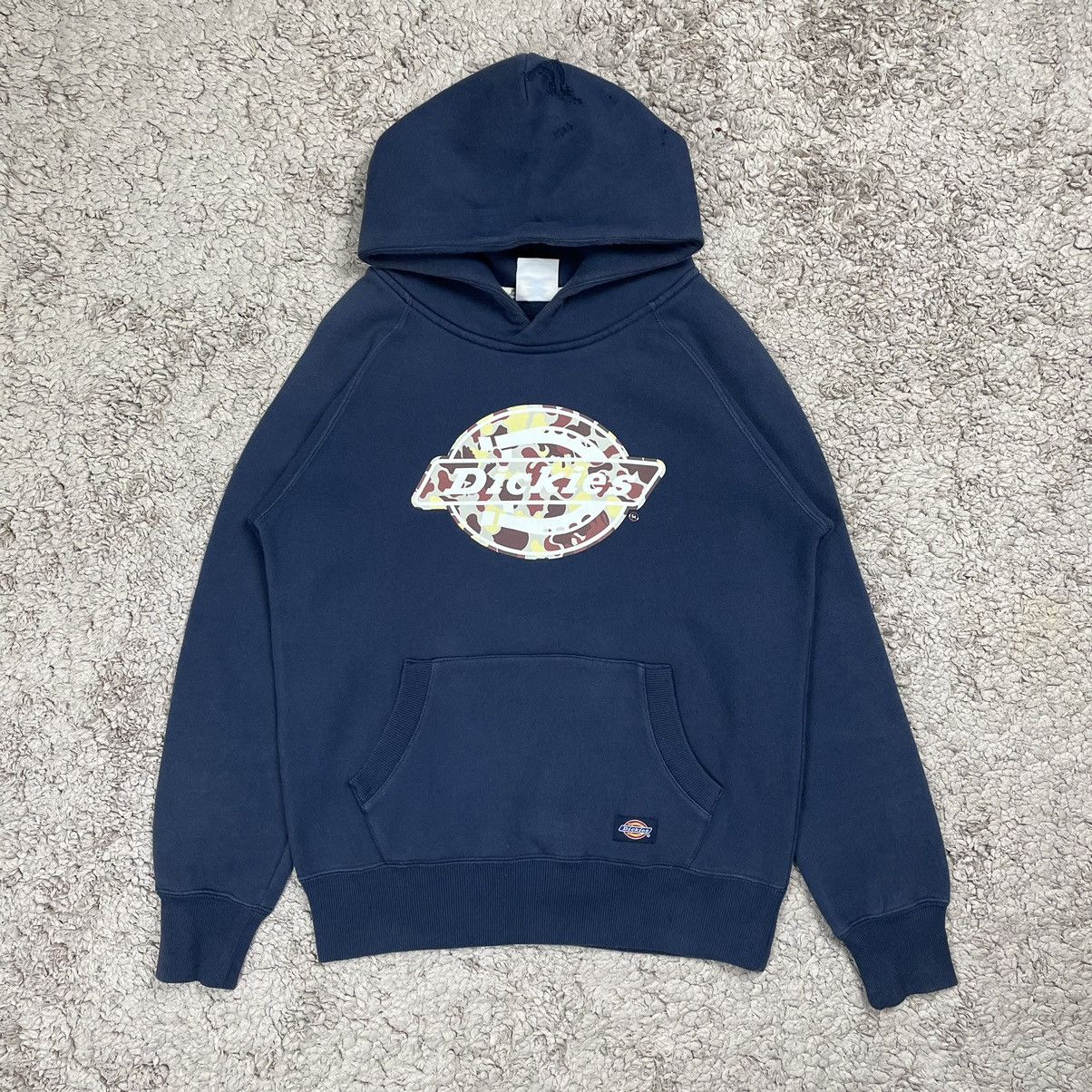 image of Dickies Camo Logo Pullover Hoodie in Navy, Men's (Size Medium)