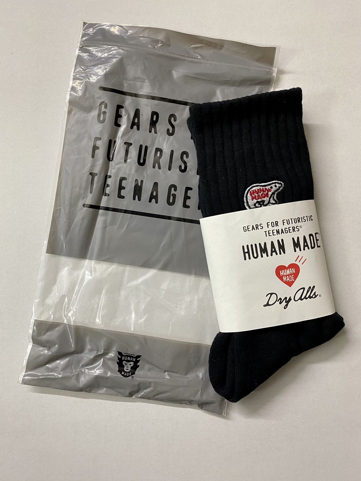 Human Made Human Made Bear Logo Pile Socks Black | Grailed