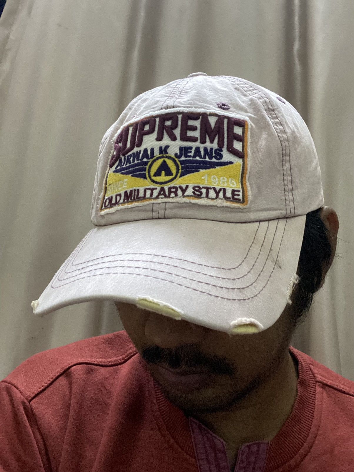 rare vintage supreme airwalk beautiful distress style cap