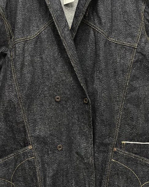 Johnbull × Sample Industries JOHNBULL Selvedge Double Breasted Denim Indigo Sample Jacket Size US L / EU 52-54 / 3 - 7 Thumbnail