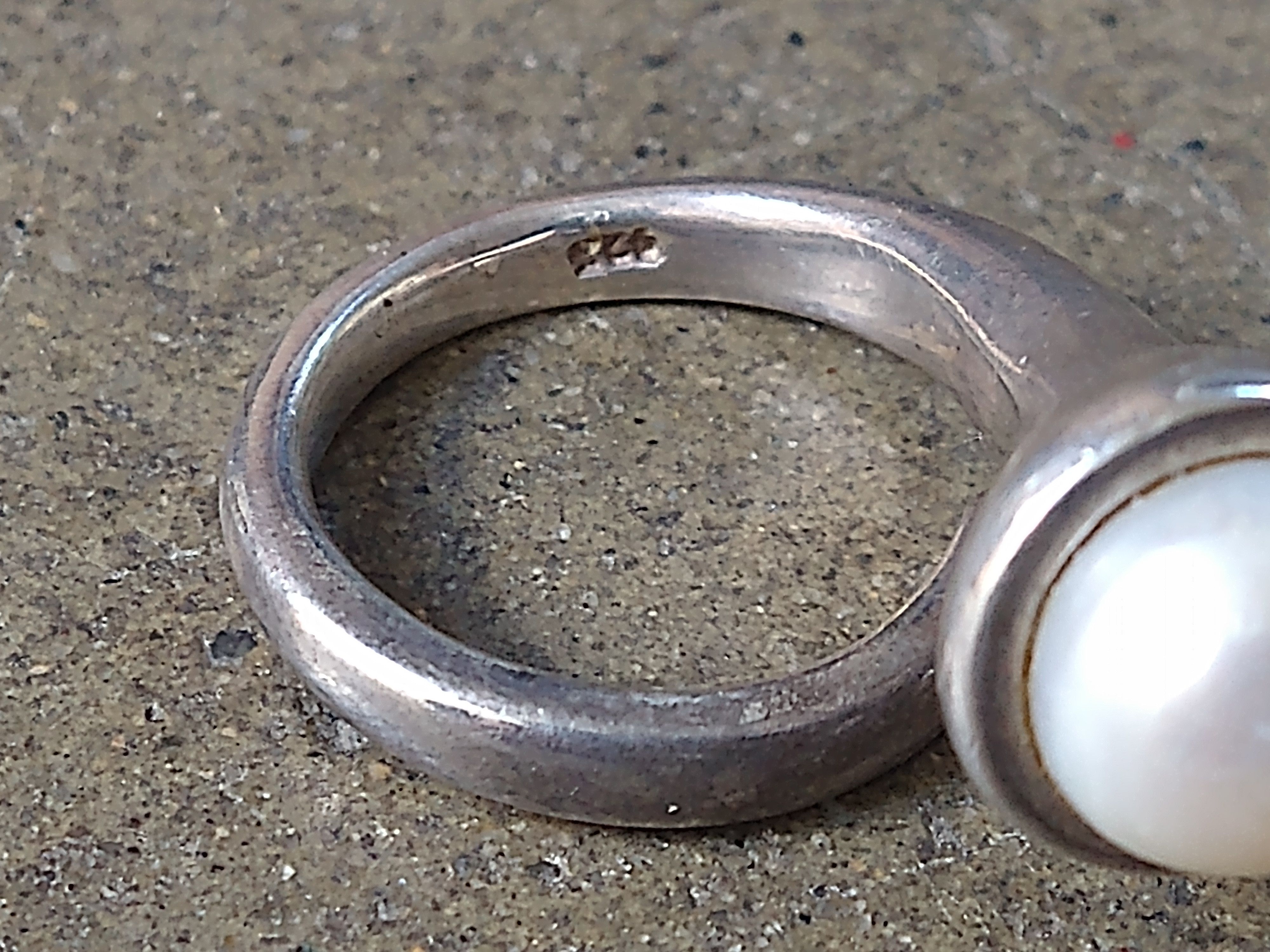 Other Vintage Sterling Silver Ring Pearl Size 8 Modern Abstract Size ONE SIZE - 15 Thumbnail