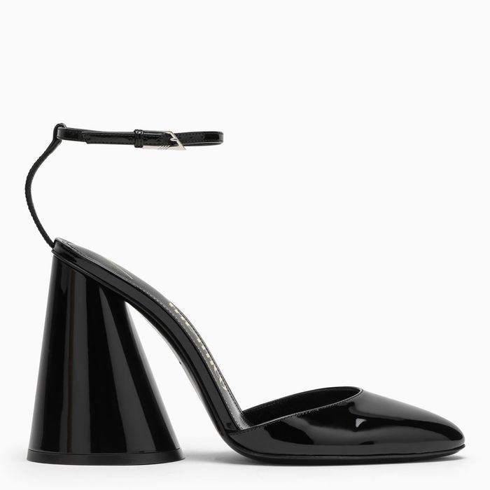 The Attico Slingback 'Viper' In Black Synthetic Paint Women