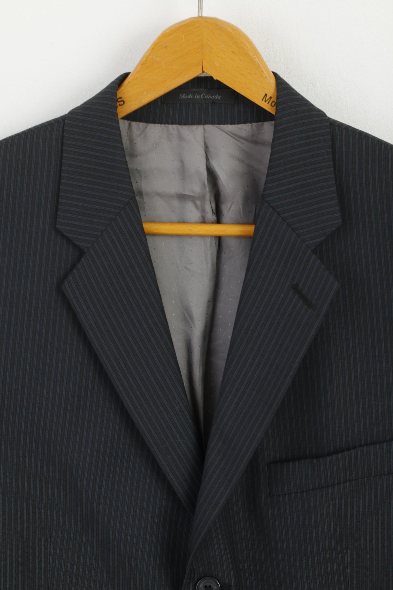 Calvin Klein Calvin Klein Men 44 Jacket Navy Striped Blazer 0150 Size 44R - 3 Thumbnail