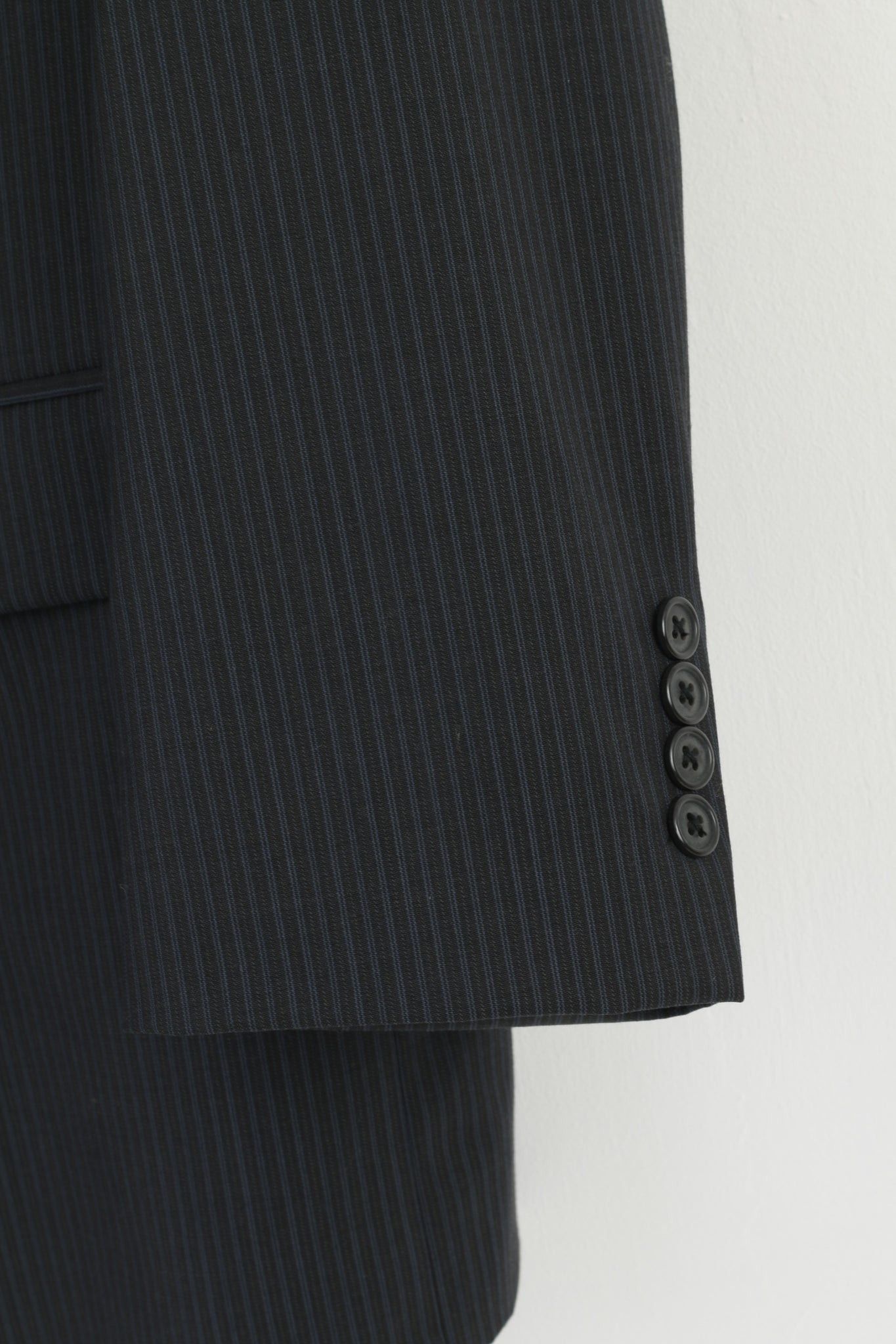 Calvin Klein Calvin Klein Men 44 Jacket Navy Striped Blazer 0150 Size 44R - 5 Thumbnail