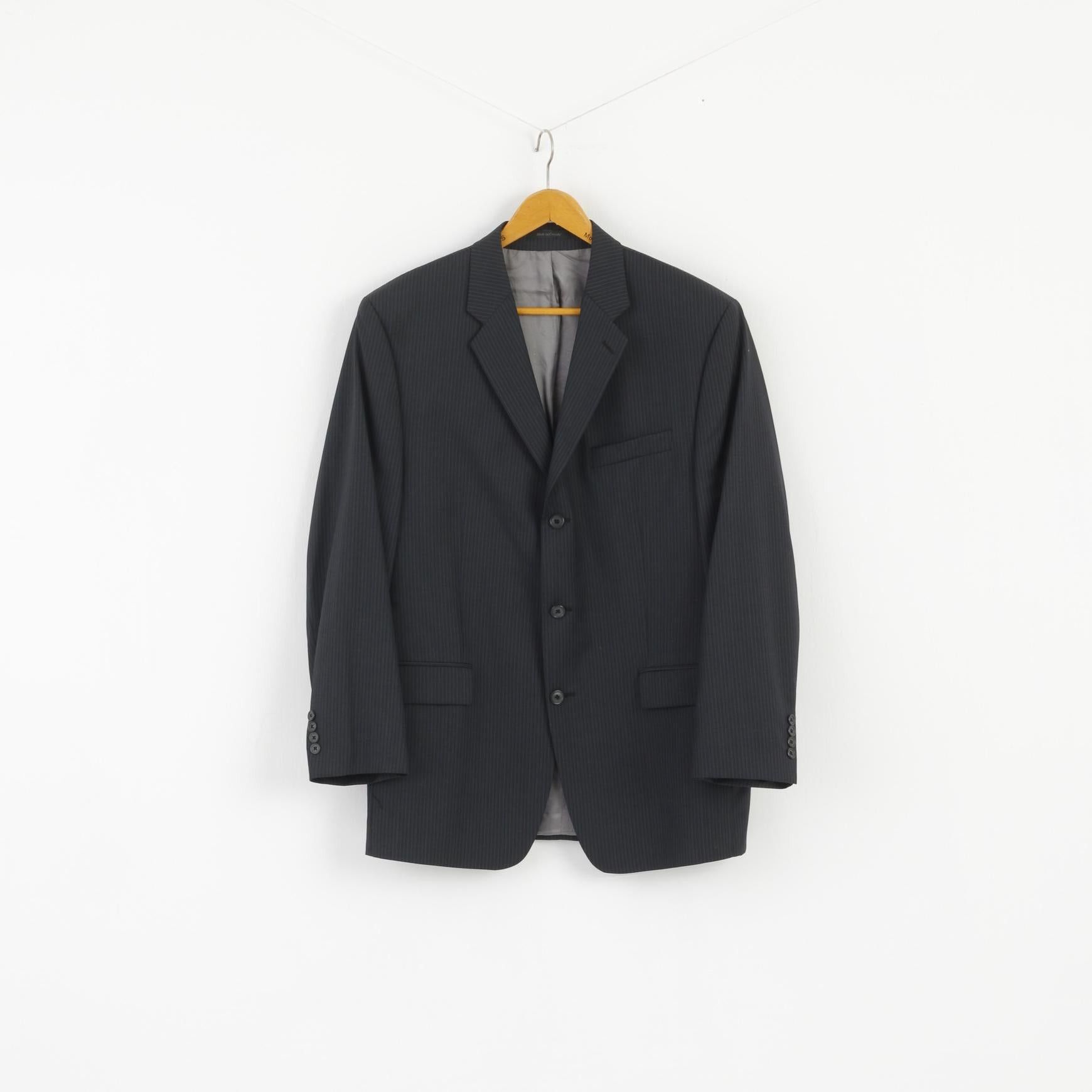 Calvin Klein Calvin Klein Men 44 Jacket Navy Striped Blazer 0150 Size 44R - 2 Thumbnail