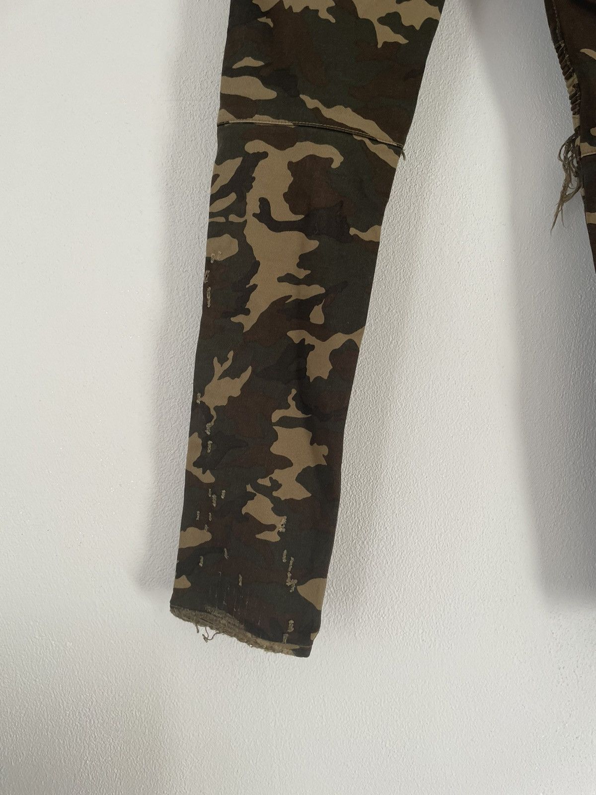 Balmain Destroyed Army Camo Biker Jeans Size US 28 / EU 44 - 7 Thumbnail