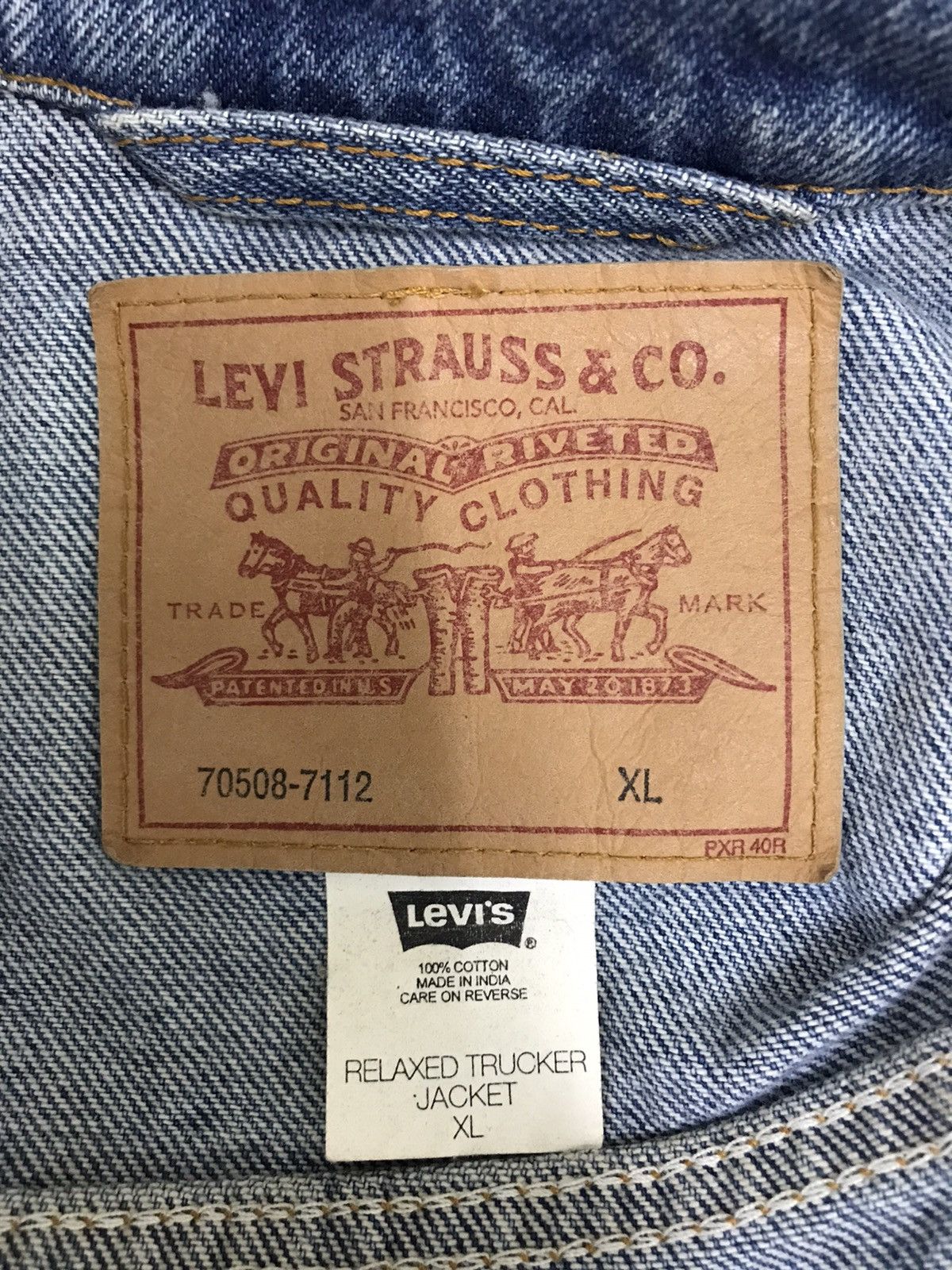 Levi's × Levi's Vintage Clothing × Vintage 💥RARE💥 Vintage Levis Denim Jacket Trucker Jacket Size US XL / EU 56 / 4 - 7 Thumbnail