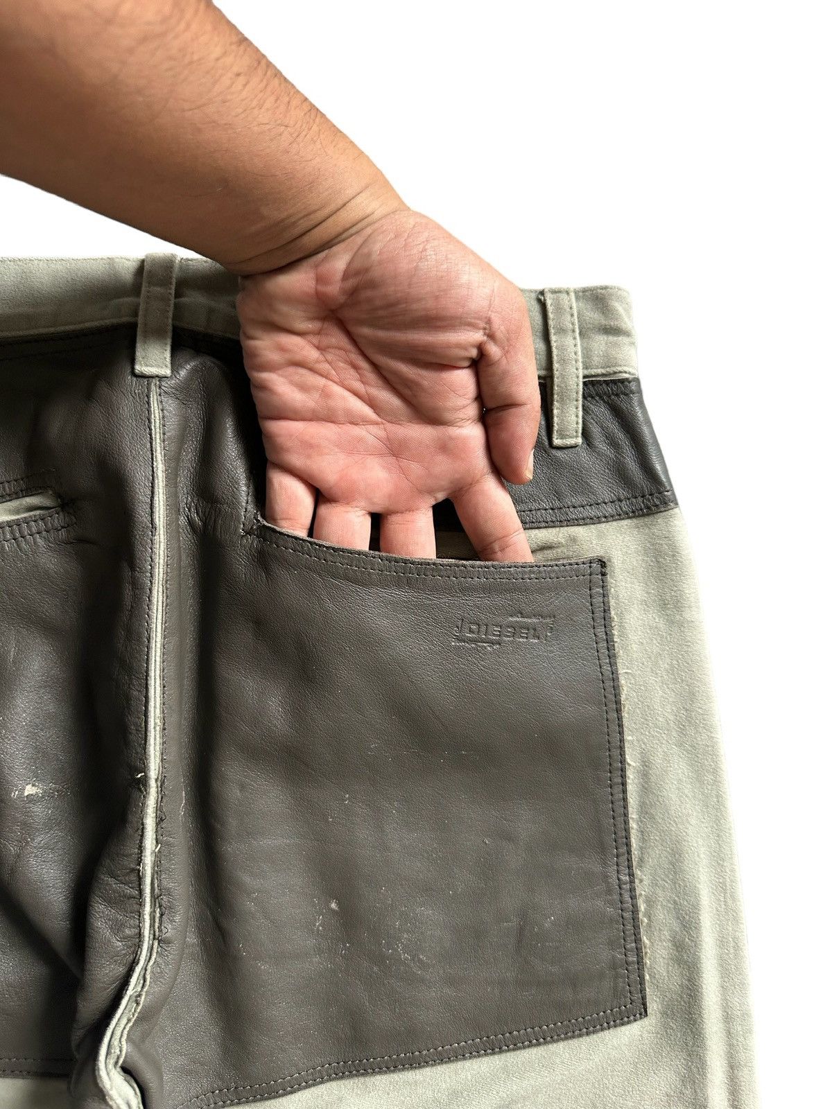 Diesel 2000's Diesel moleskin pant leather pocket Size US 29 - 10 Thumbnail