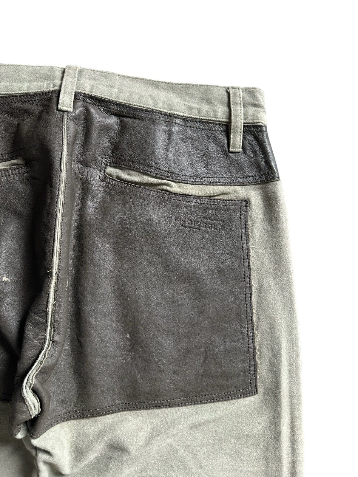 Diesel 2000's Diesel moleskin pant leather pocket Size US 29 - 9 Thumbnail