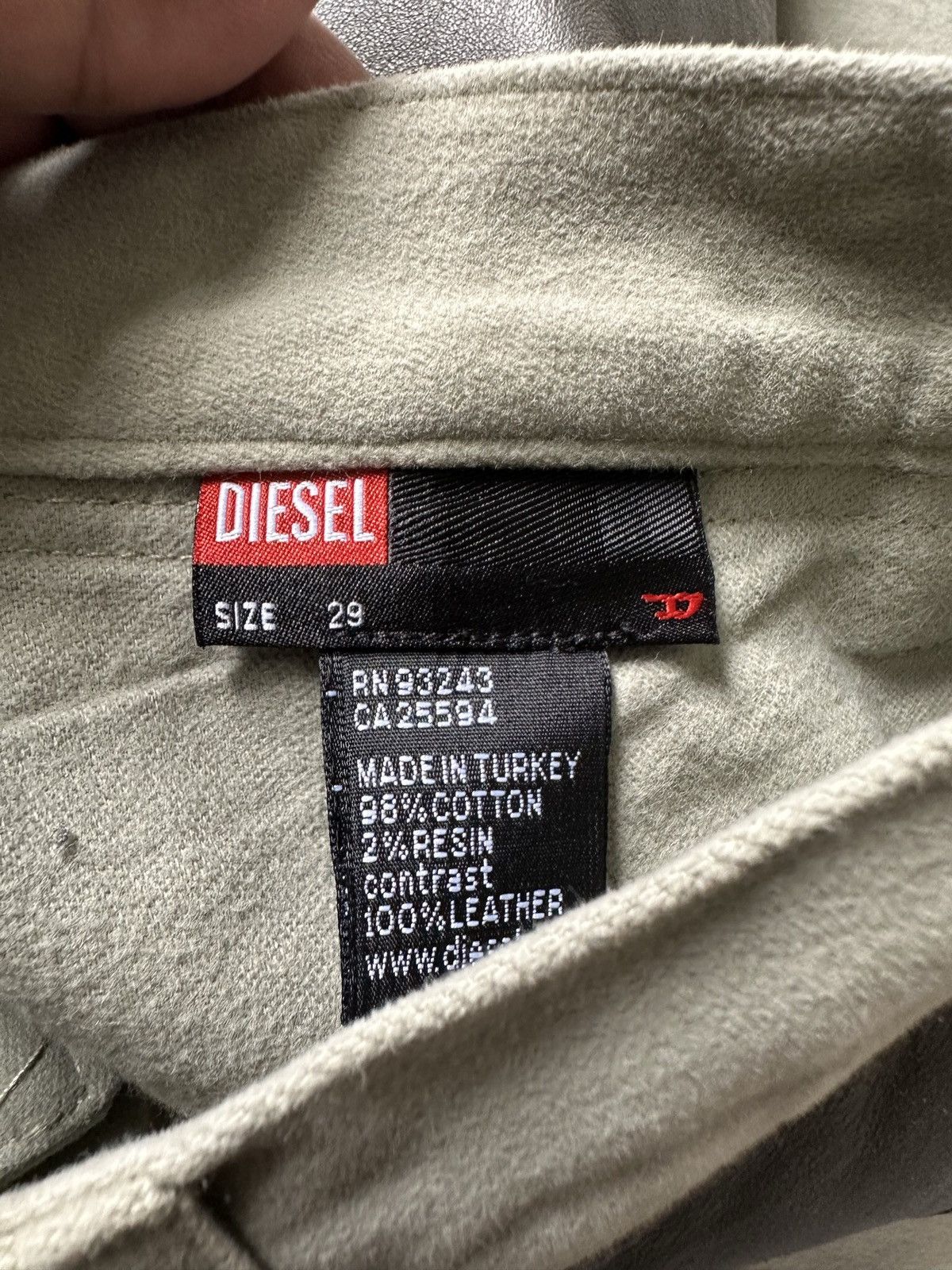 Diesel 2000's Diesel moleskin pant leather pocket Size US 29 - 13 Thumbnail
