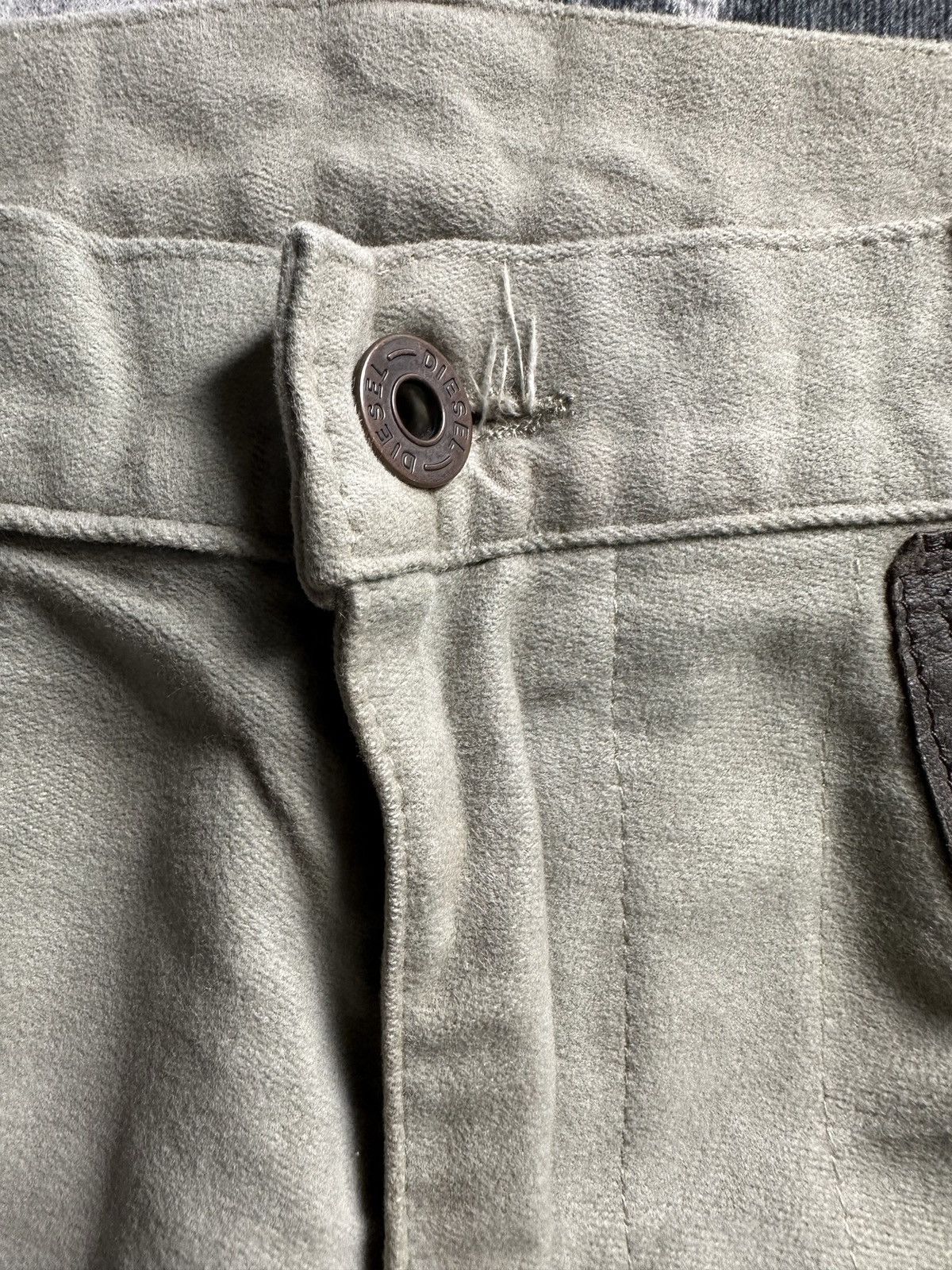Diesel 2000's Diesel moleskin pant leather pocket Size US 29 - 15 Thumbnail