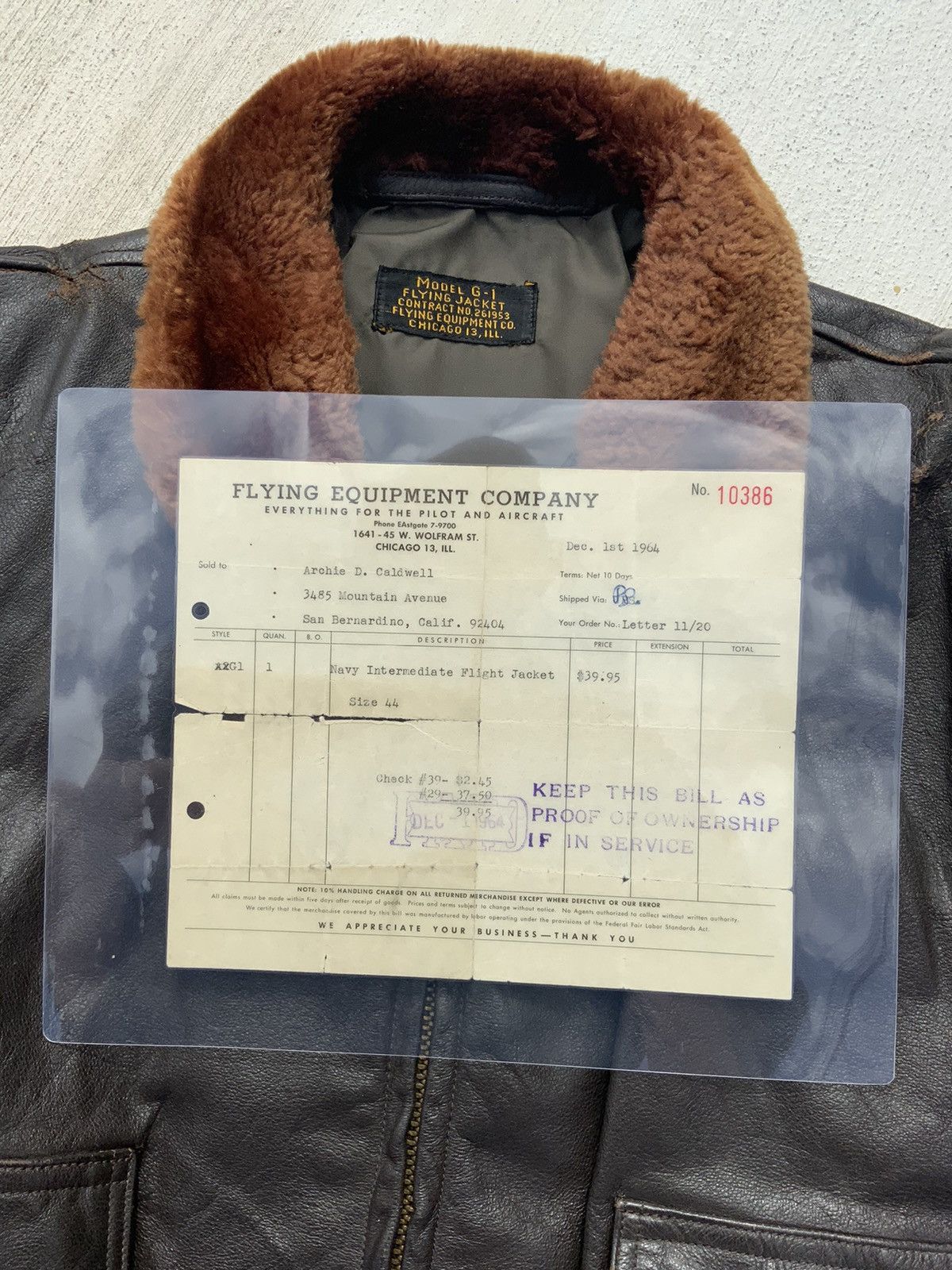 Vintage 1964 G-1 Flight Jacket (OG Receipt) Size US M / EU 48-50 / 2 - 13 Thumbnail