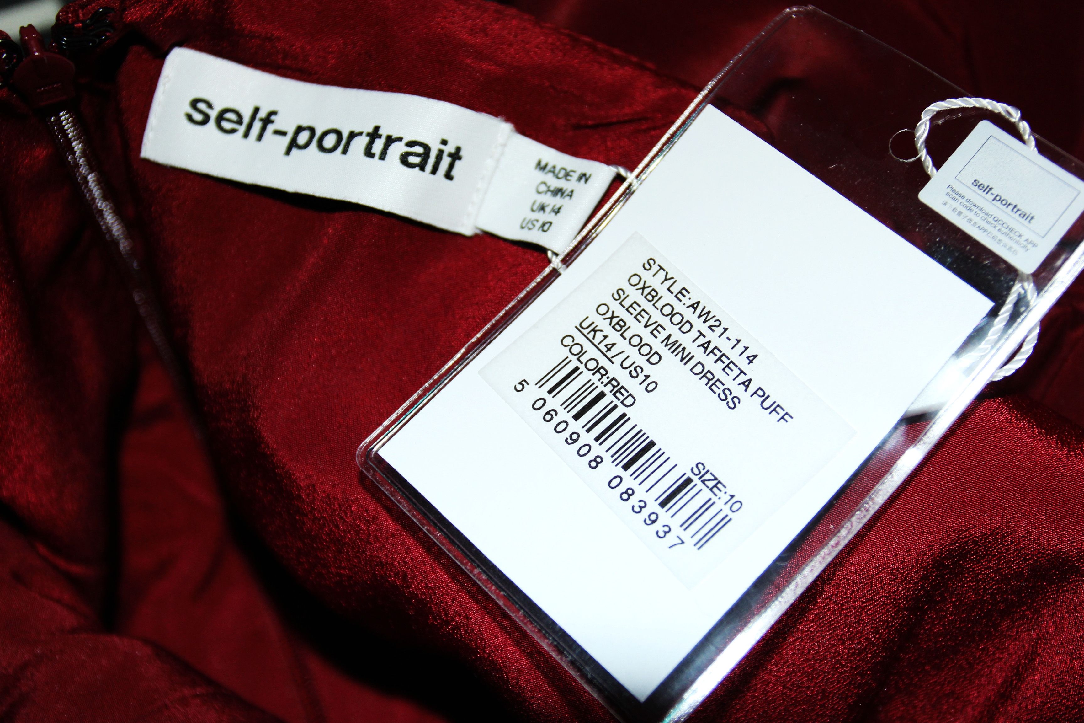 Self-Portrait BNWT AW21 SELF-PORTRAIT TAFFETA PUFF SLEEVE MINI DRESS 10 Size L / US 10 / IT 46 - 8 Thumbnail