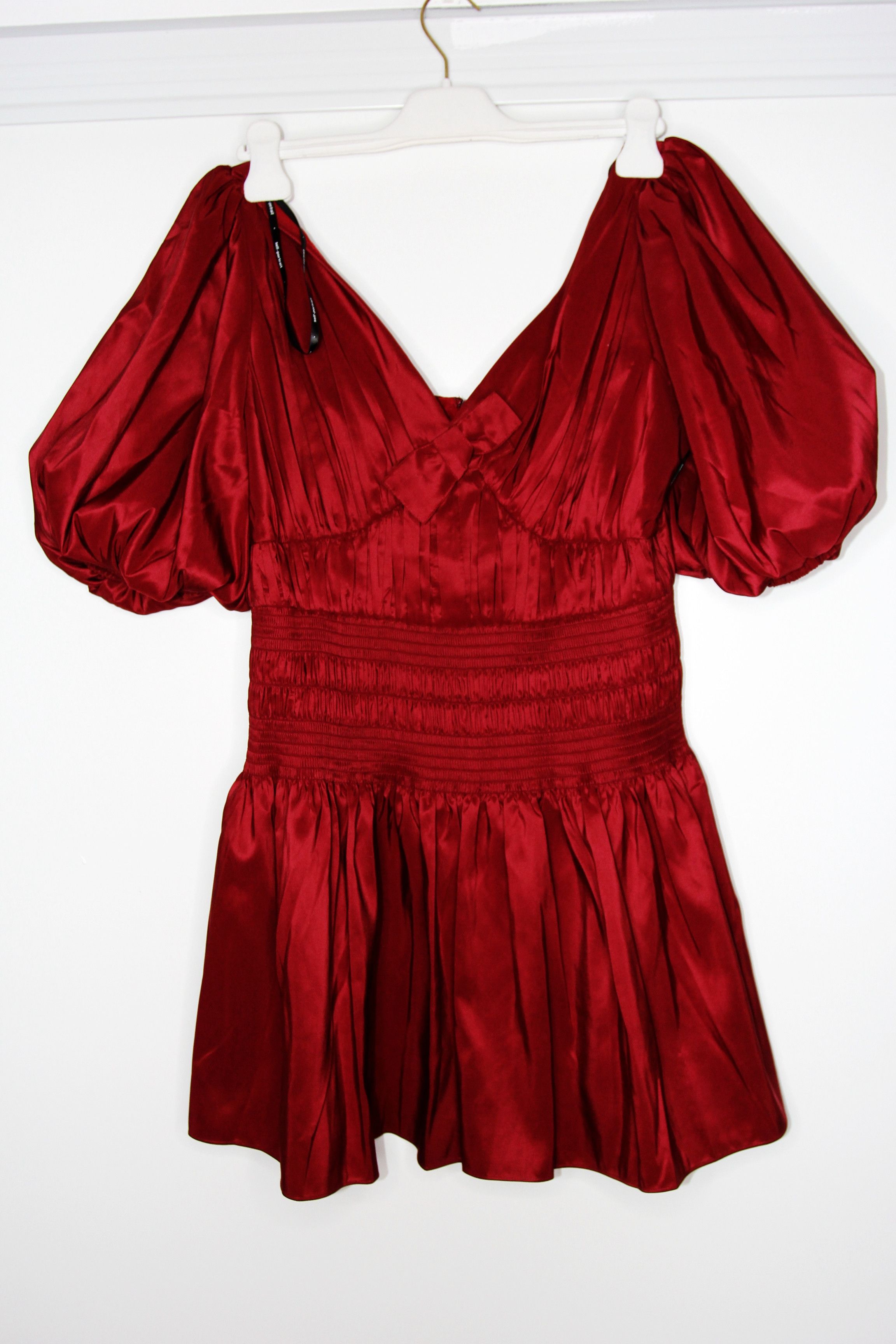 Self-Portrait BNWT AW21 SELF-PORTRAIT TAFFETA PUFF SLEEVE MINI DRESS 10 Size L / US 10 / IT 46 - 3 Thumbnail