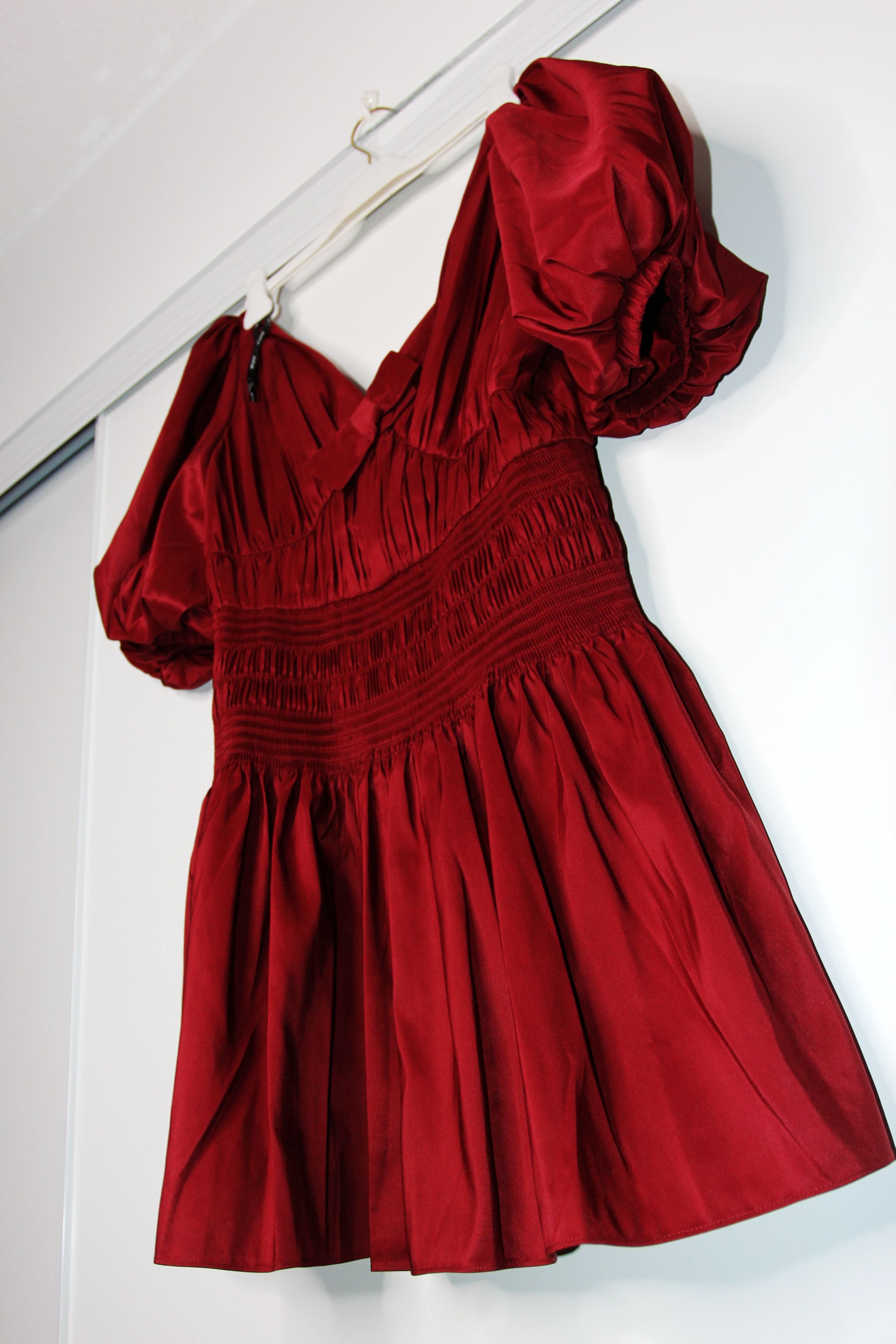 Self-Portrait BNWT AW21 SELF-PORTRAIT TAFFETA PUFF SLEEVE MINI DRESS 10 Size L / US 10 / IT 46 - 5 Thumbnail