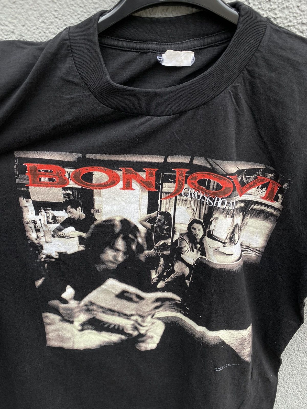 Band Tees × Bon Jovi × Vintage Bon Jovi 1995 Crossroad World Tour Anytime Anywhere Tee Size US L / EU 52-54 / 3 - 4 Thumbnail