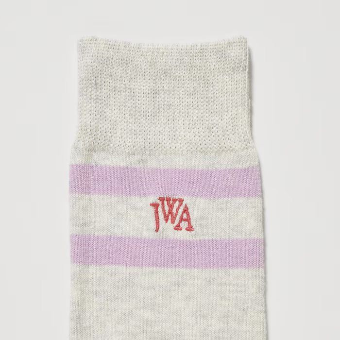JW Anderson × Uniqlo Pink Gray Lined Color Block Socks Dress Line Crew White Logo Size ONE SIZE - 5 Thumbnail
