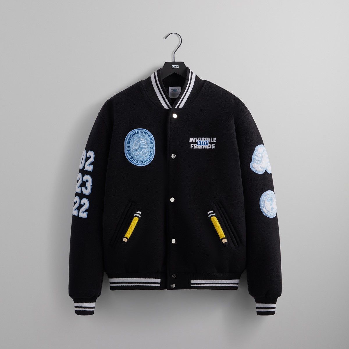 Kith KITH x Invisible Friends XL - Wool Bomber Jacket, Black